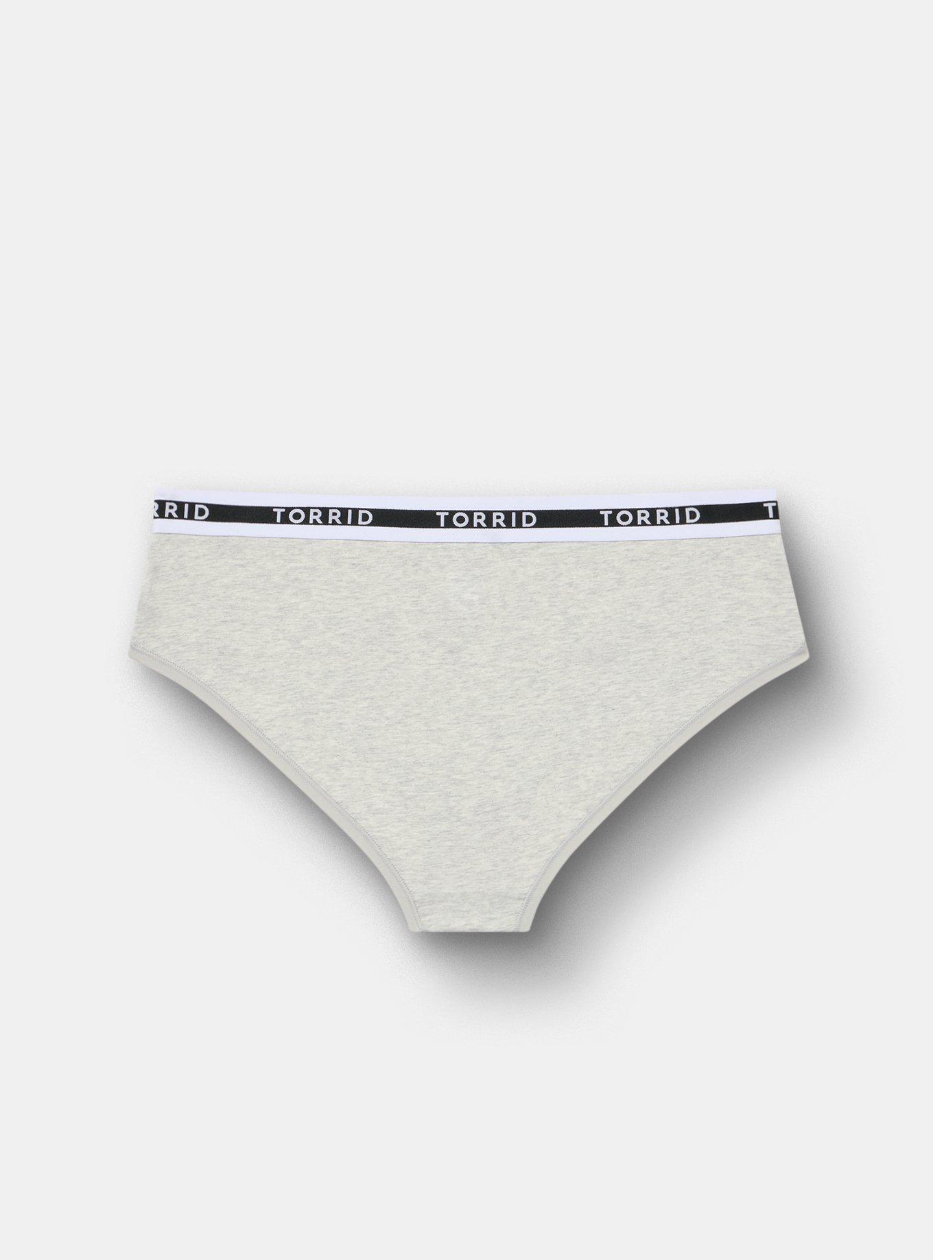 Logo Cotton Mid-Rise Cheeky Panty, FROSTY HEATHER GREY, alternate