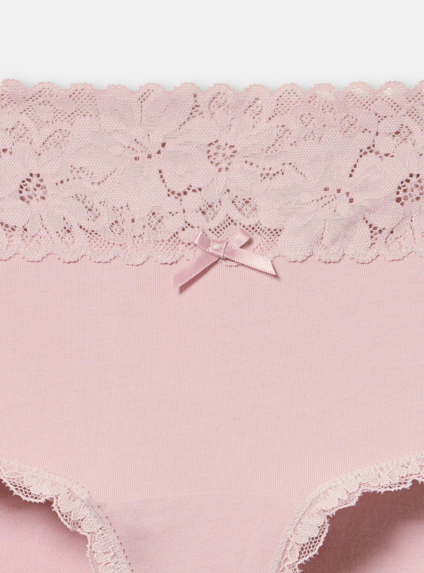 Cotton Mid-Rise Lace Trim Hipster Panty, VIOLET ICE, alternate