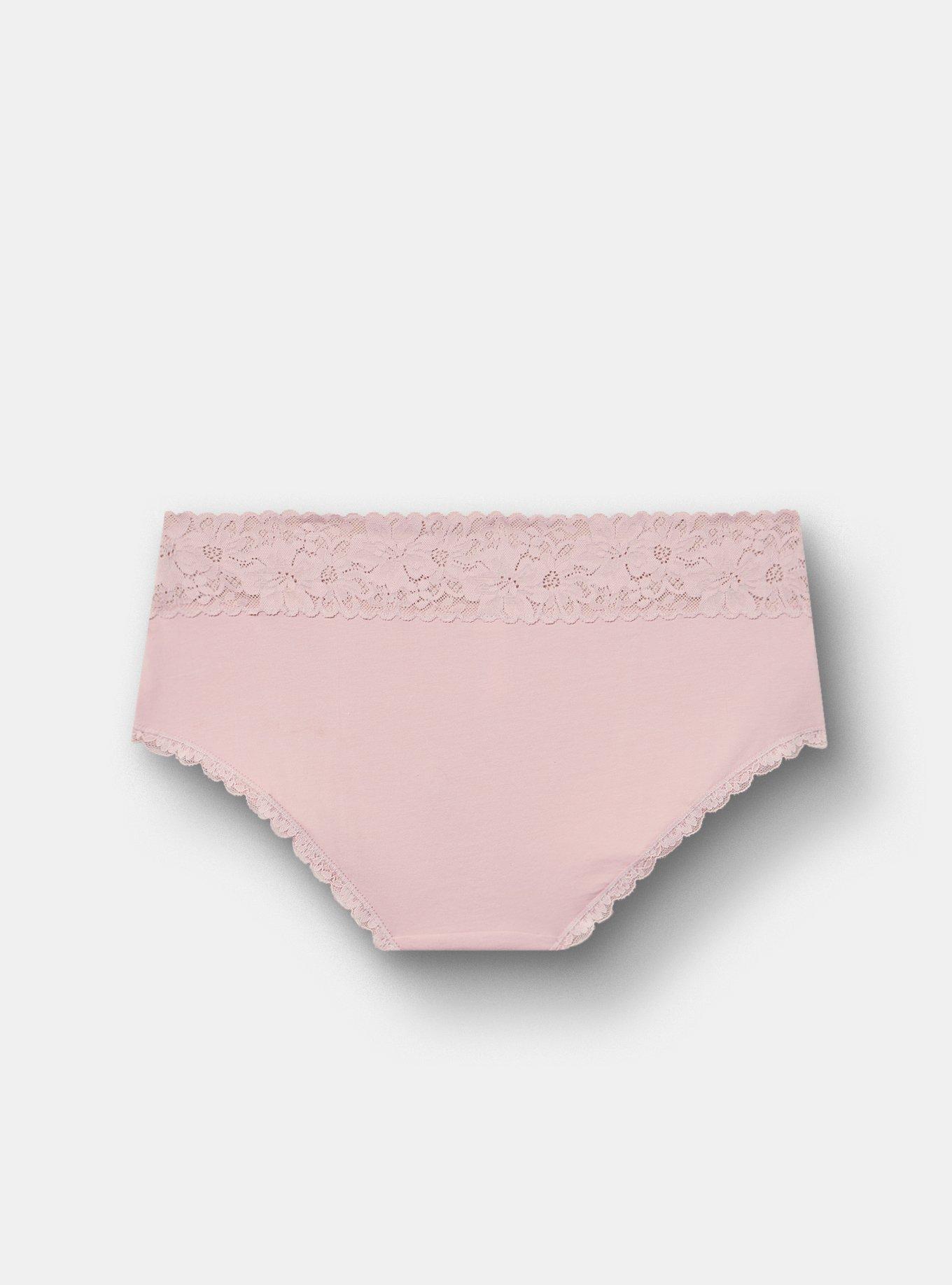 Cotton Mid-Rise Lace Trim Hipster Panty, VIOLET ICE, alternate