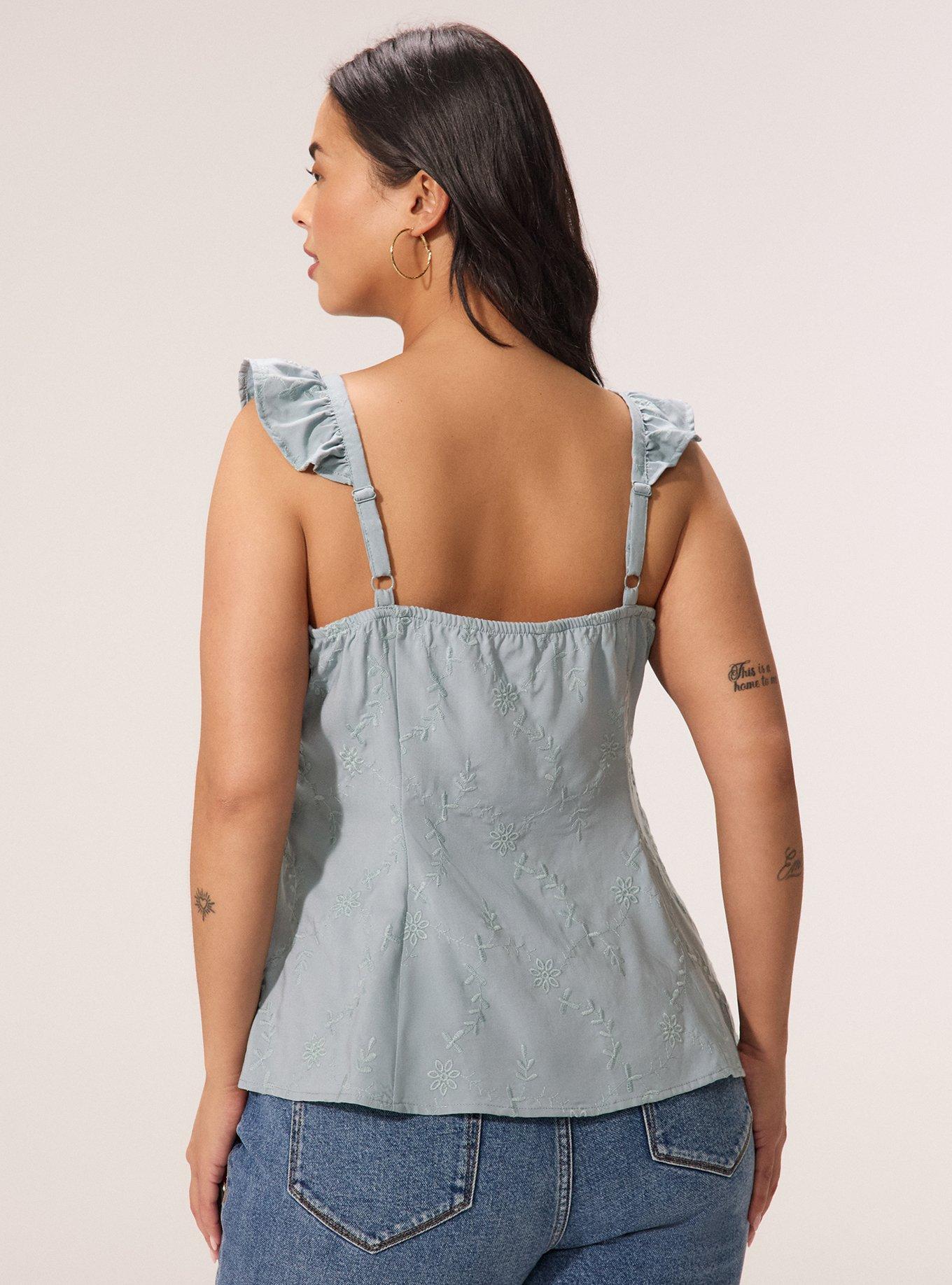 Festi Tie-Front Flutter Sleeve Tank, ARONA, alternate