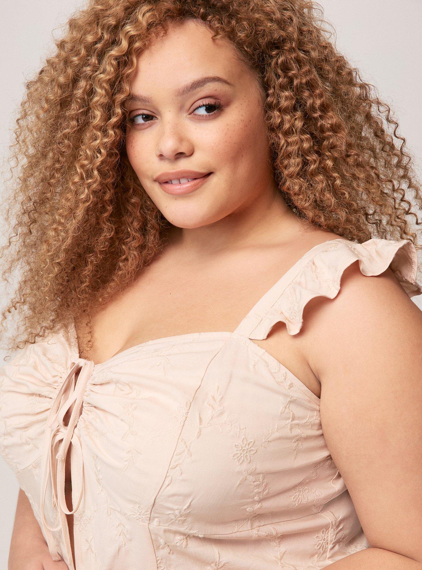 Festi Tie-Front Flutter Sleeve Tank, SAND DOLLAR, alternate