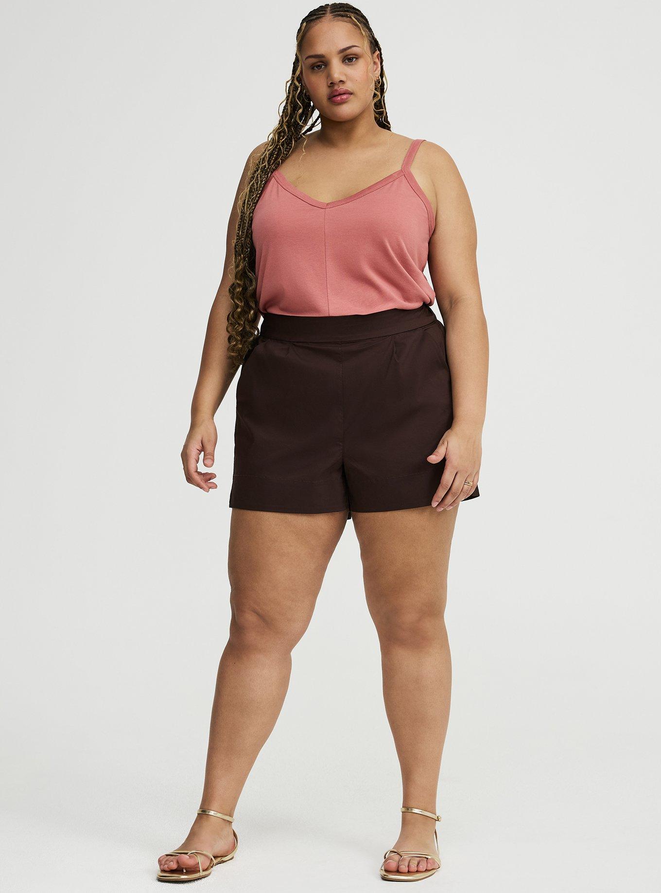 Pull On Poplin Mid-Rise Short, JAVA, hi-res