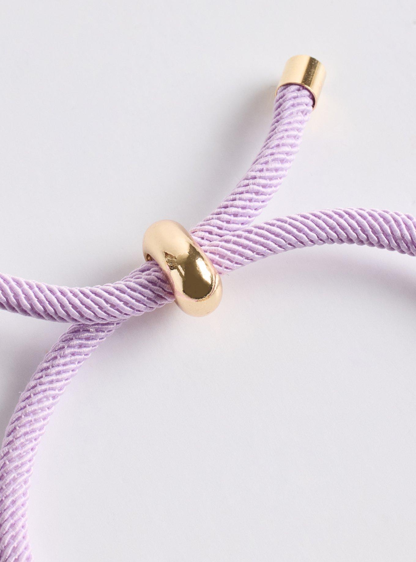 Clover Cord Bracelet, LILAC, alternate