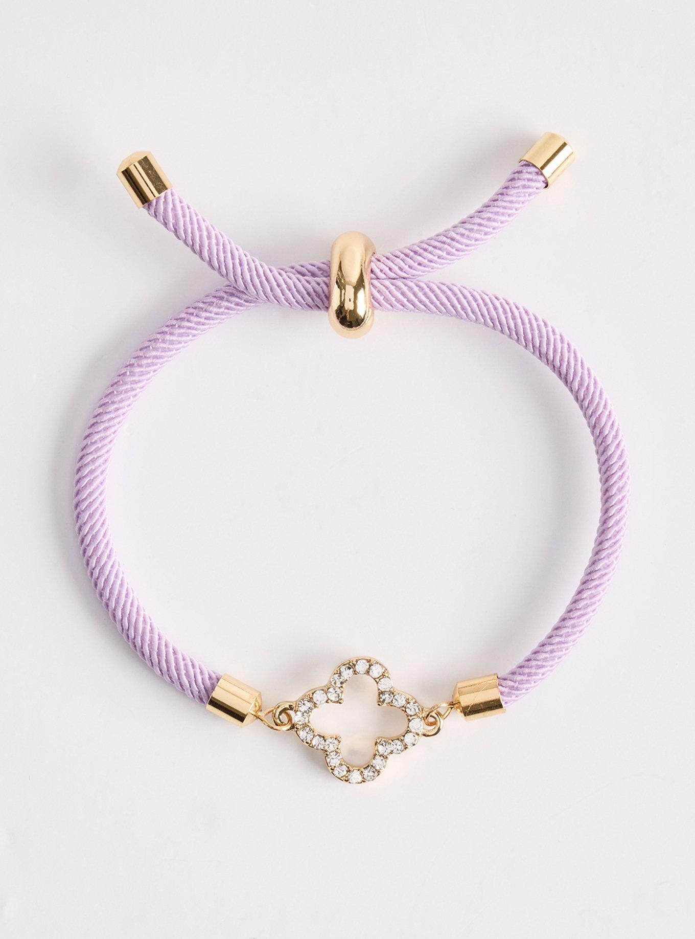 Clover Cord Bracelet, LILAC, hi-res
