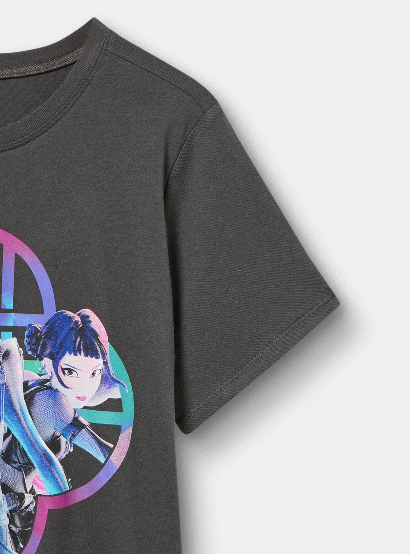 K-Pop Demon Hunters Classic Cotton Tee, HUNTRX KPOP VINTAGE BLACK, alternate