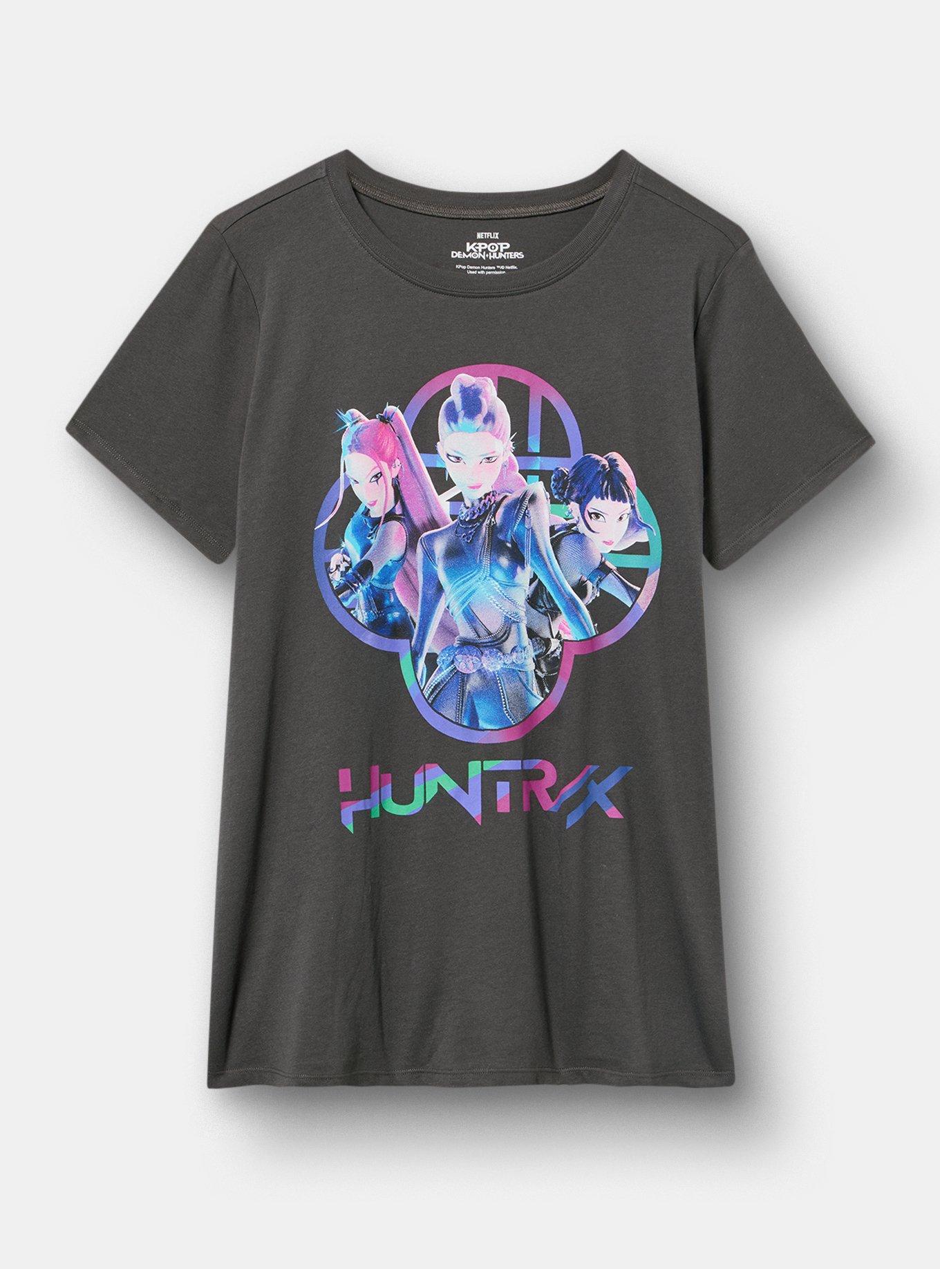 K-Pop Demon Hunters Classic Cotton Tee, HUNTRX KPOP VINTAGE BLACK, hi-res