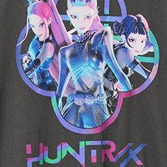 K-Pop Demon Hunters Classic Cotton Tee, HUNTRX KPOP VINTAGE BLACK, swatch