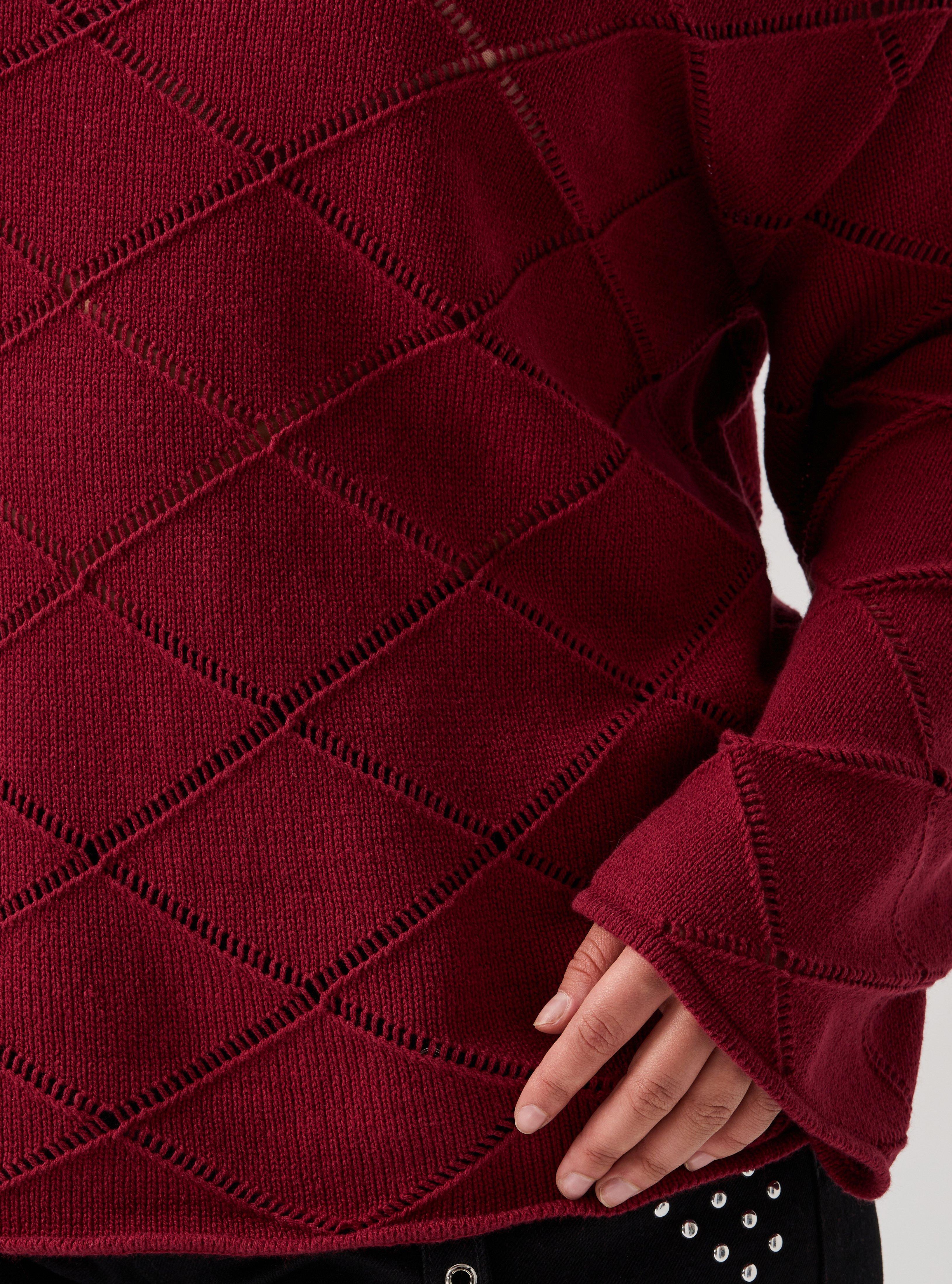 Nightfall Off-Shoulder Sweater, CABERNET, alternate