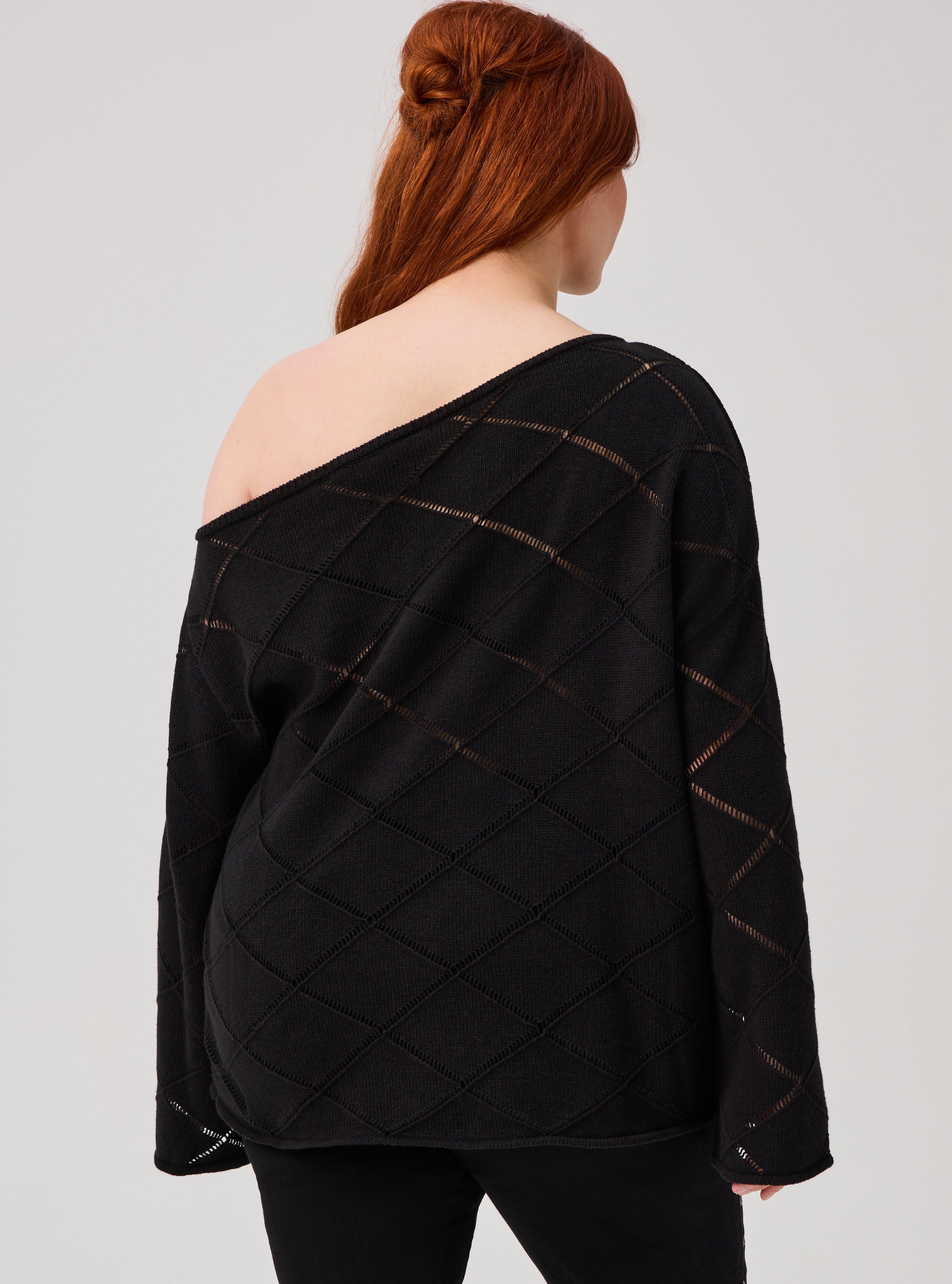 Nightfall Off-Shoulder Sweater, DEEP BLACK, alternate