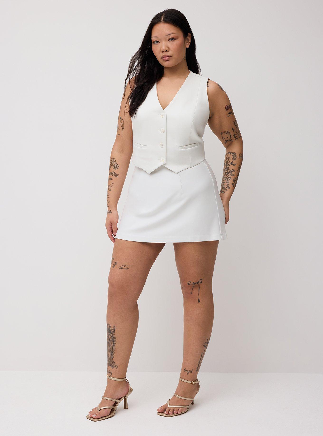 Pull-On Ponte Skort, BLANC DE BLANC, hi-res