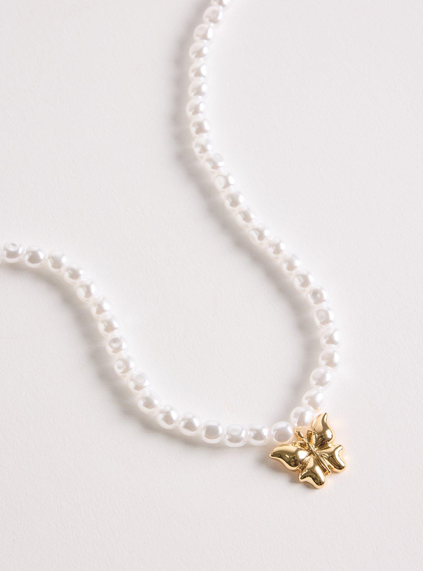 Pearl Butterfly Necklace, , alternate