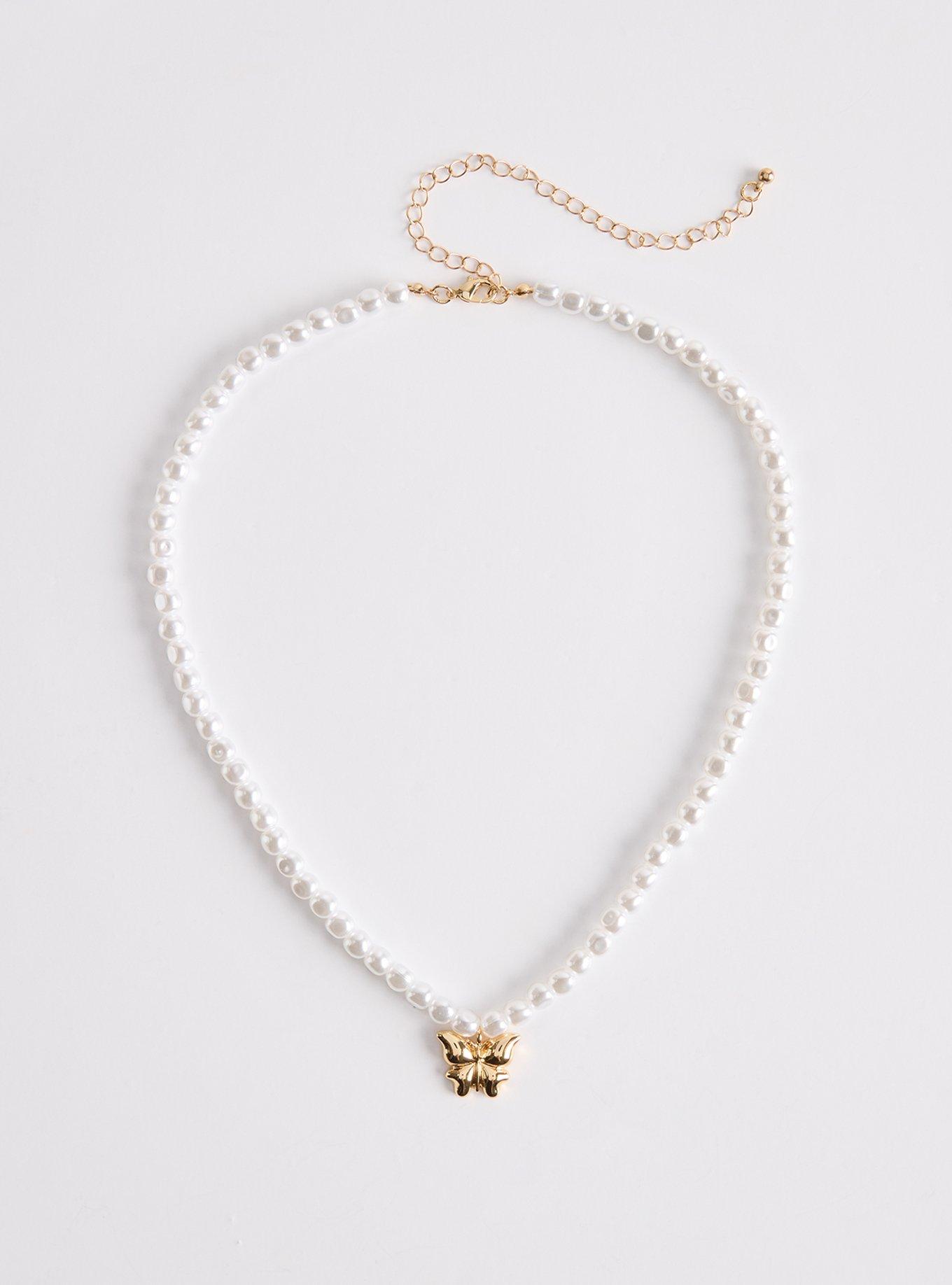 Pearl Butterfly Necklace, , hi-res