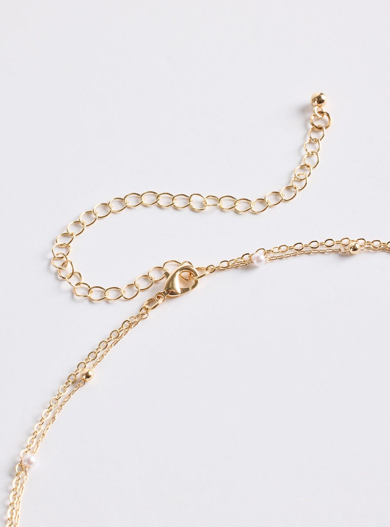 Delicate Layered Clover Necklace, BLACK, alternate