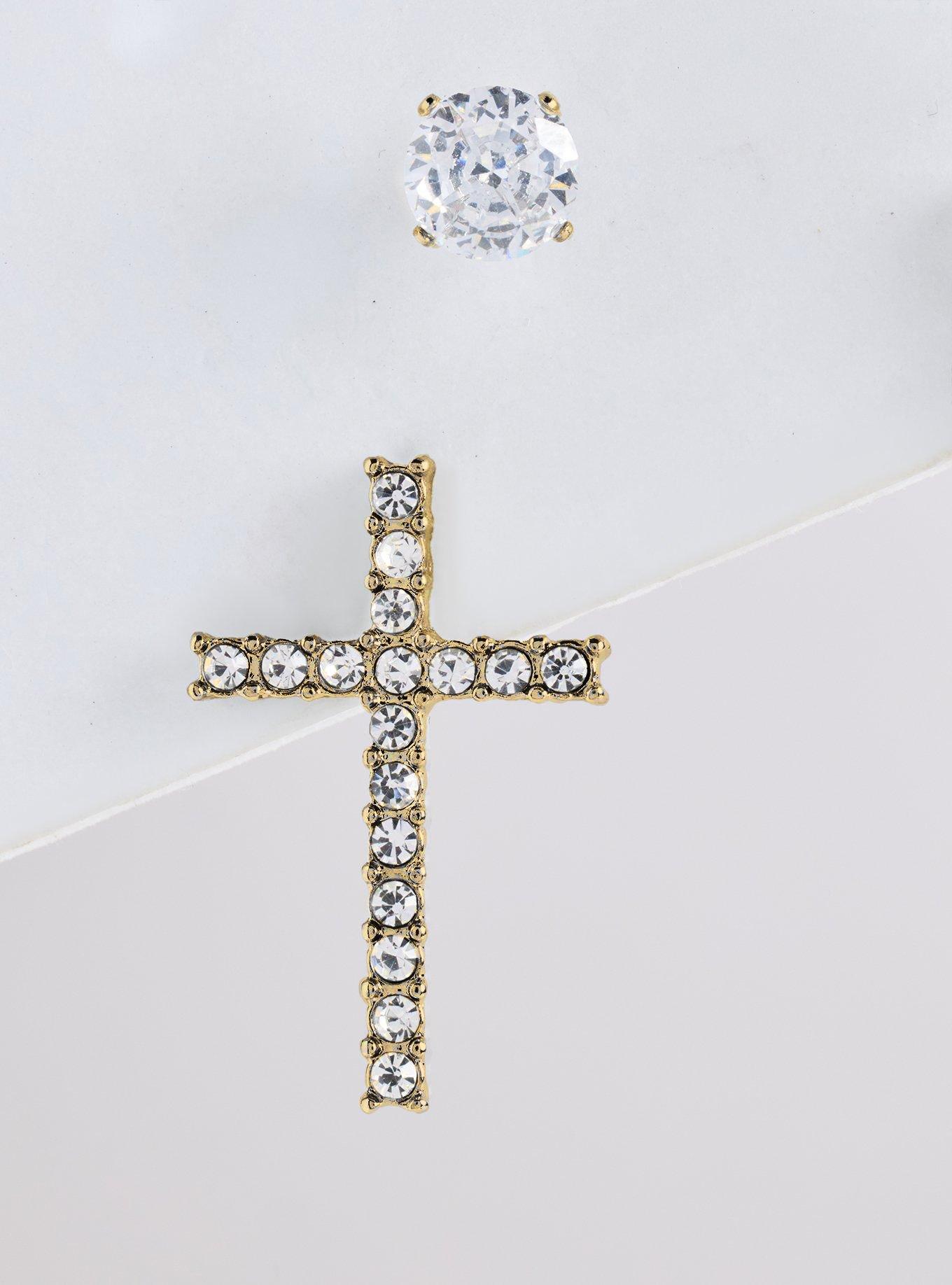 Cross & Stud Set, GOLD, alternate