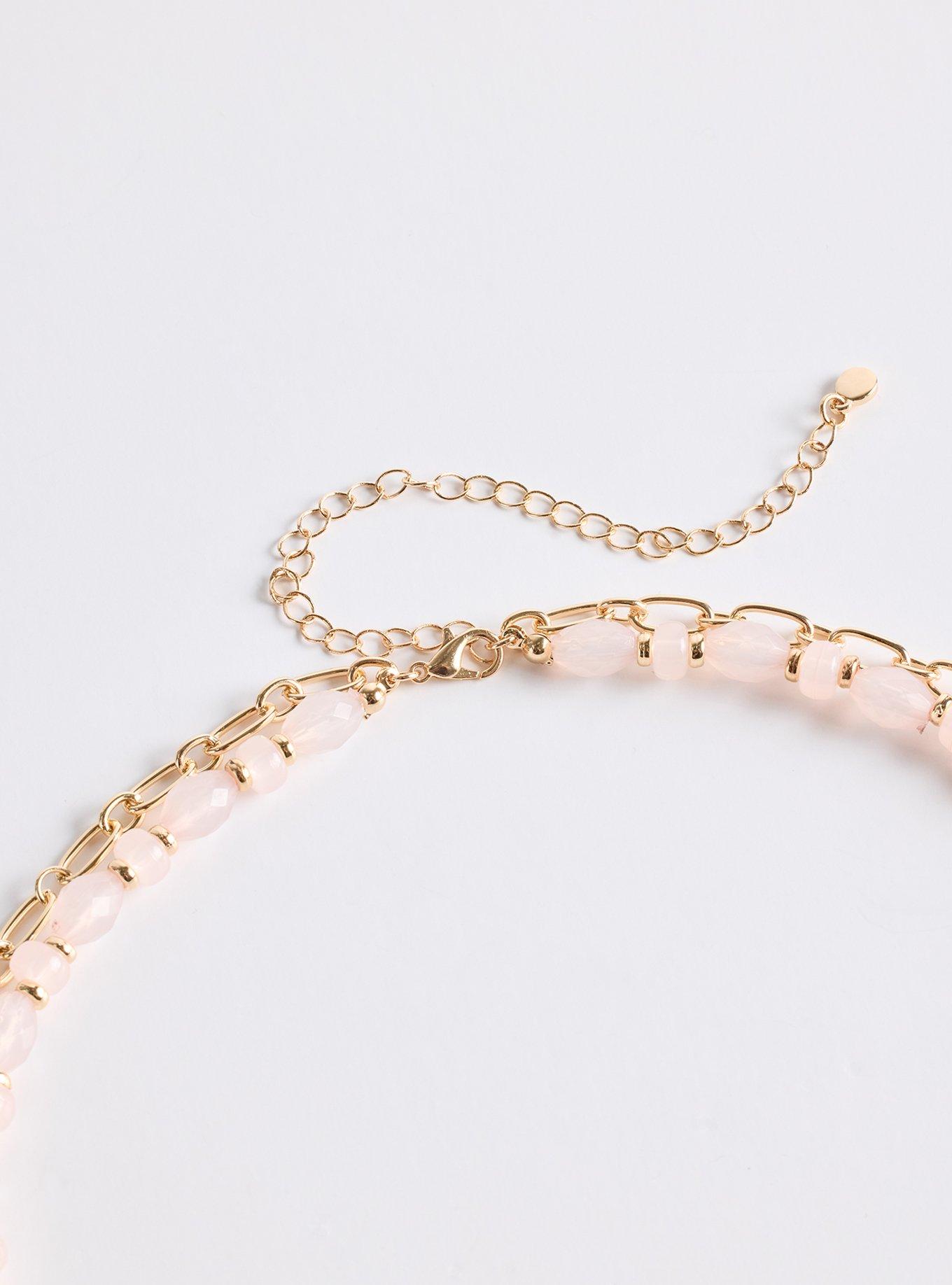 Beaded Floral Charm Necklace, , alternate