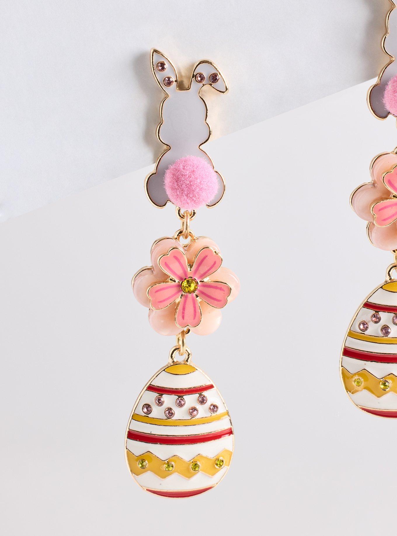 Floral Bunny Linear Earring, , alternate