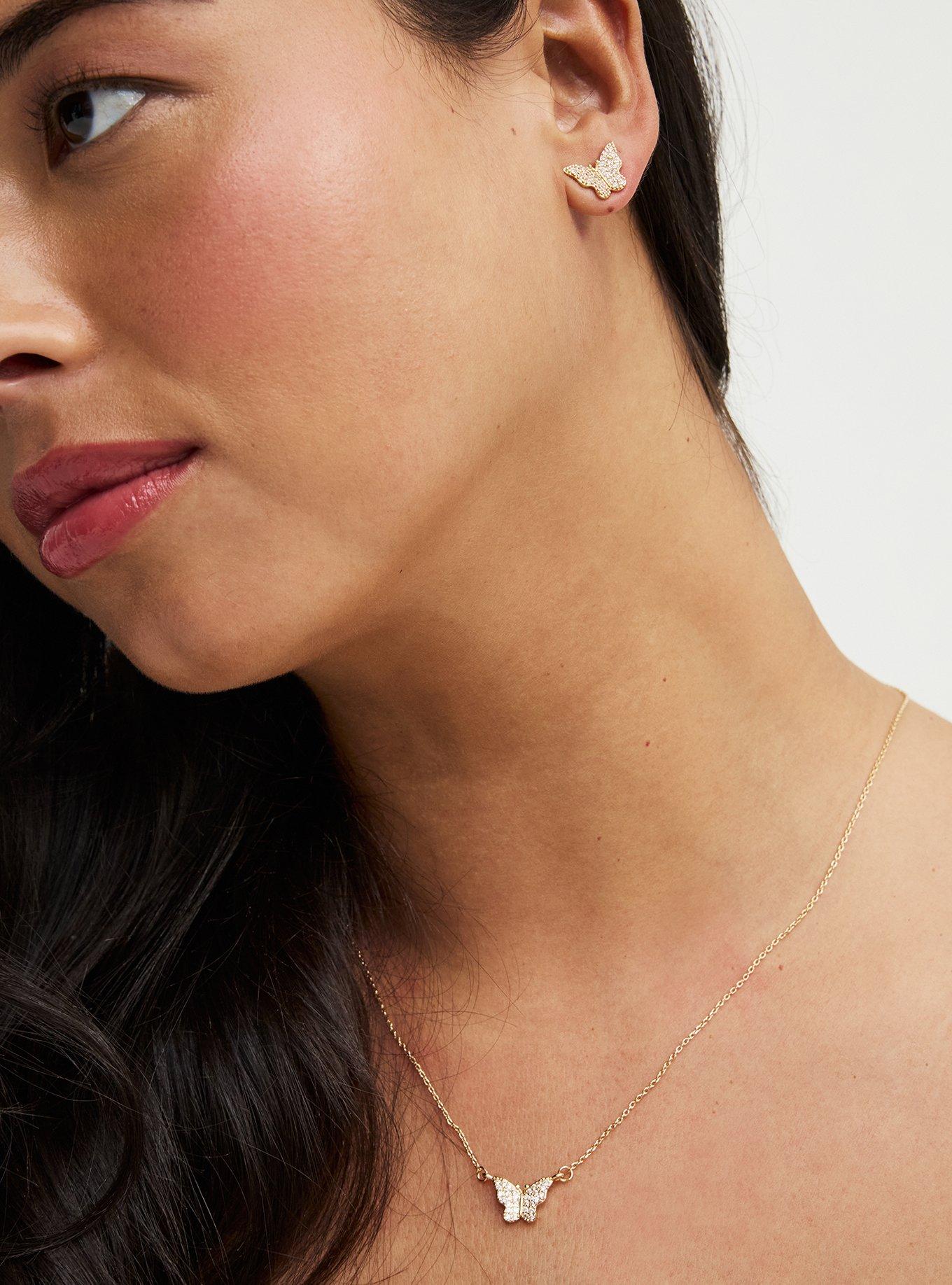 Delicate Butterfly Stud Set, , alternate