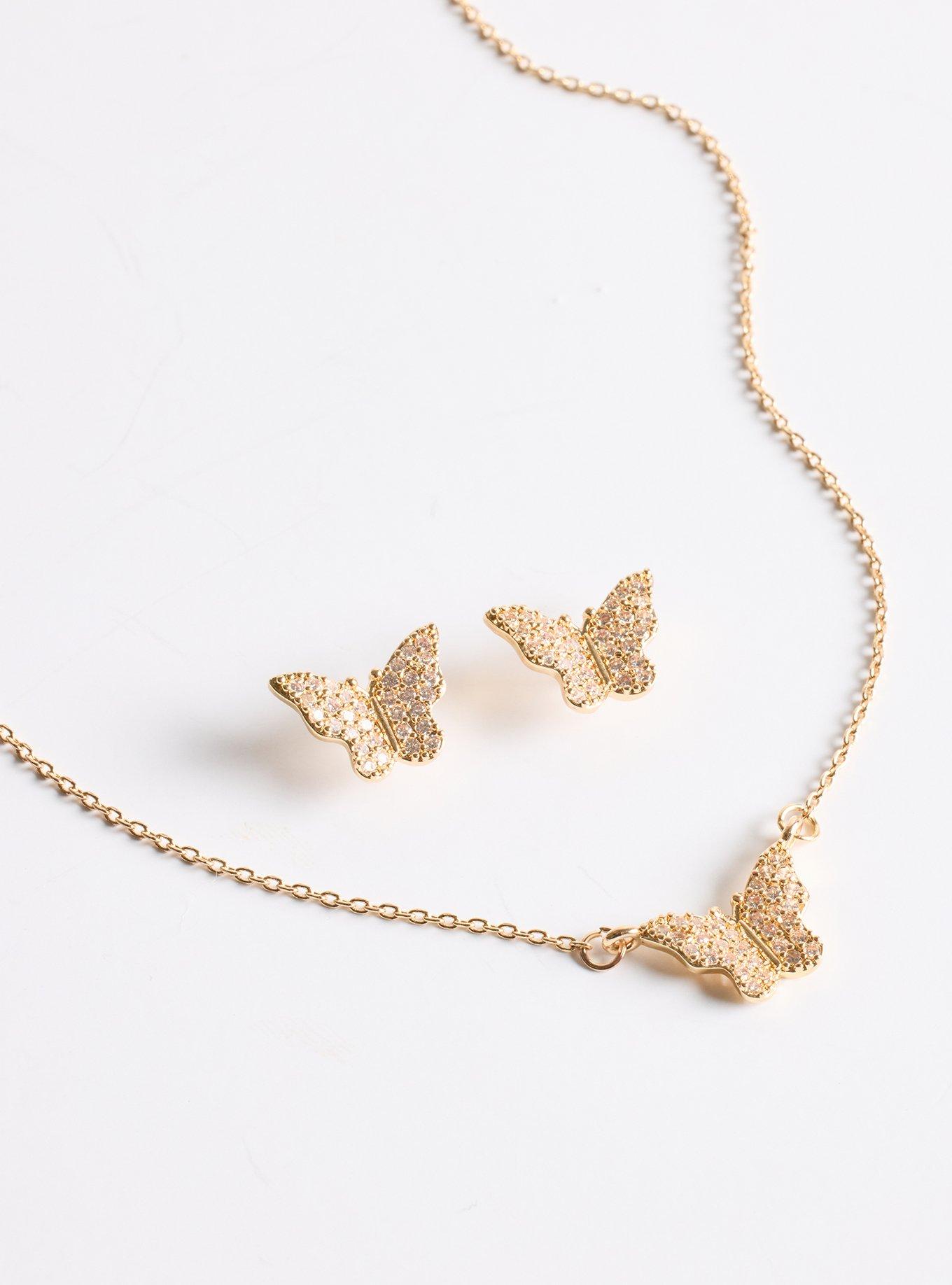 Delicate Butterfly Stud Set, , alternate