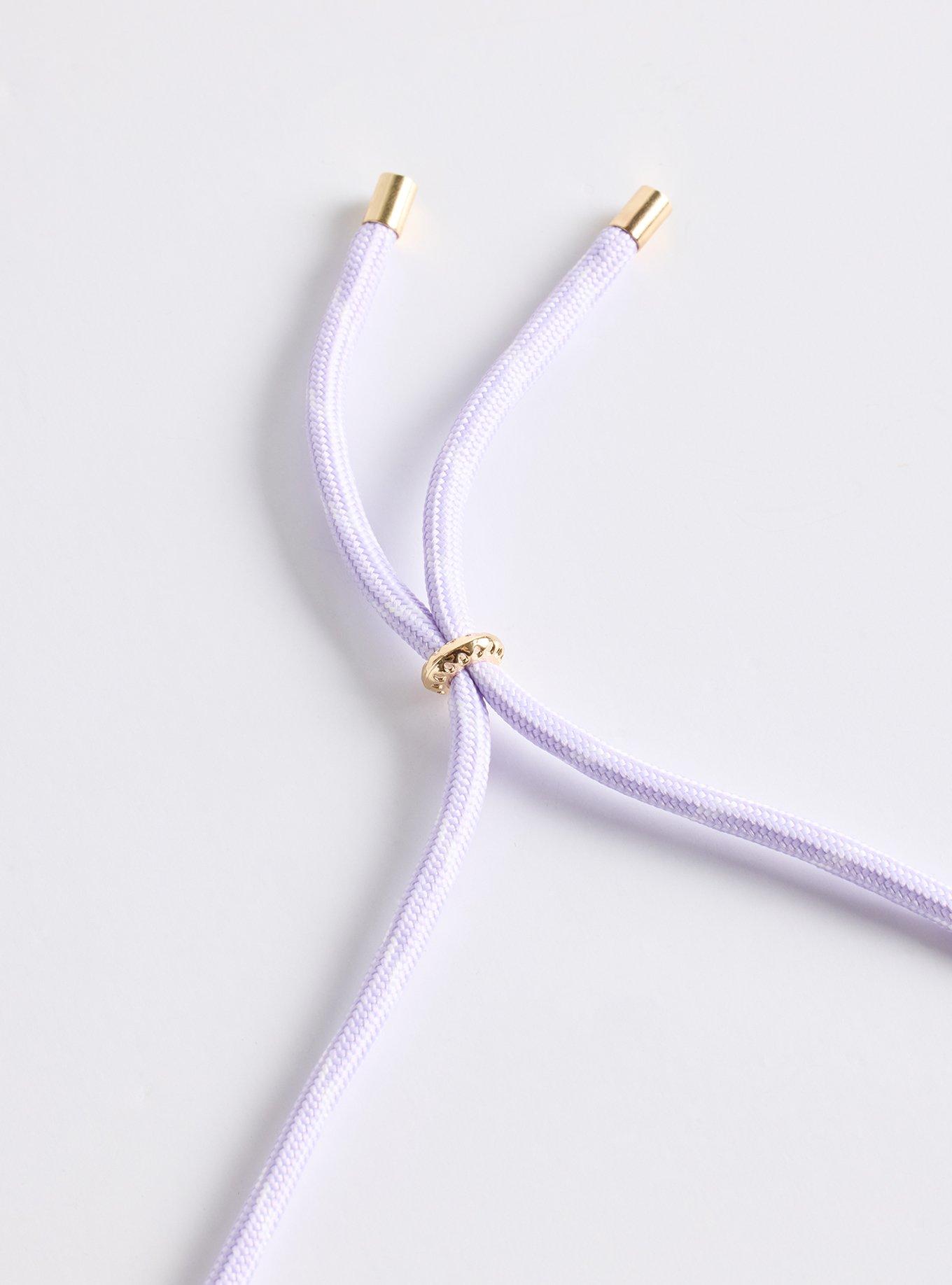 Rhinestone Cord Necklace, , alternate