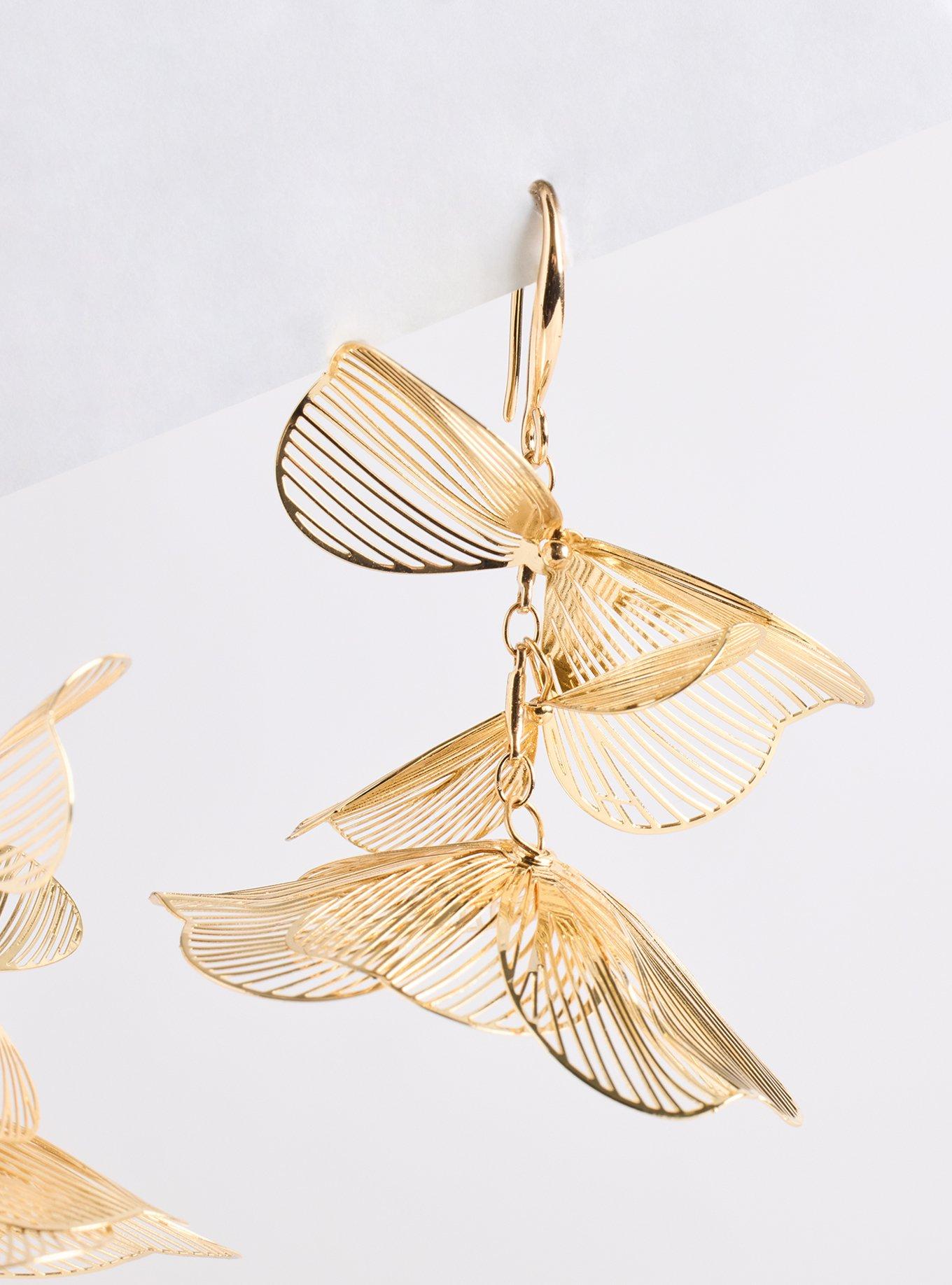 Floral Petal Statement Earring, , alternate