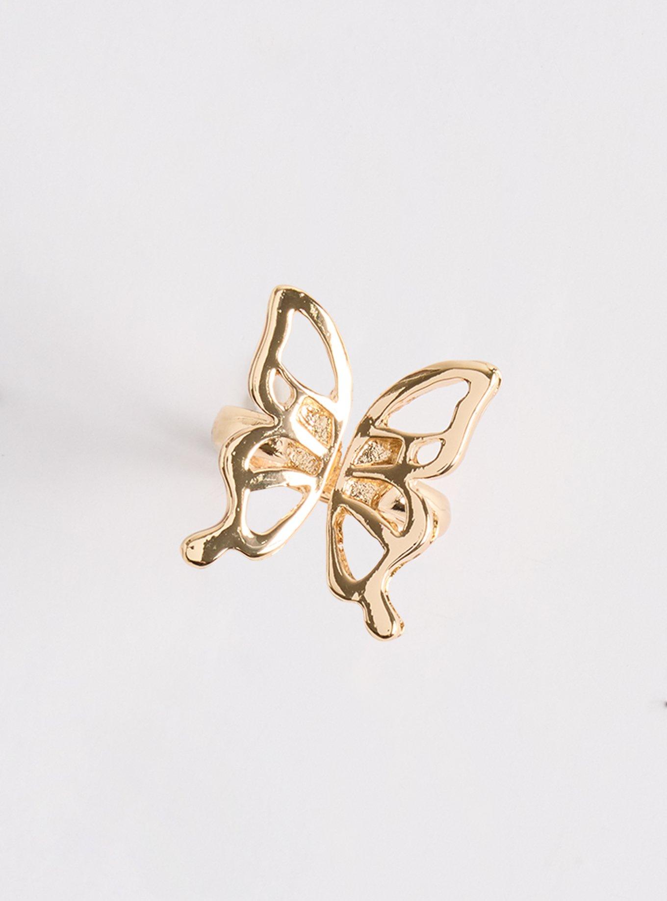Butterfly Statement Ring, GOLD, hi-res