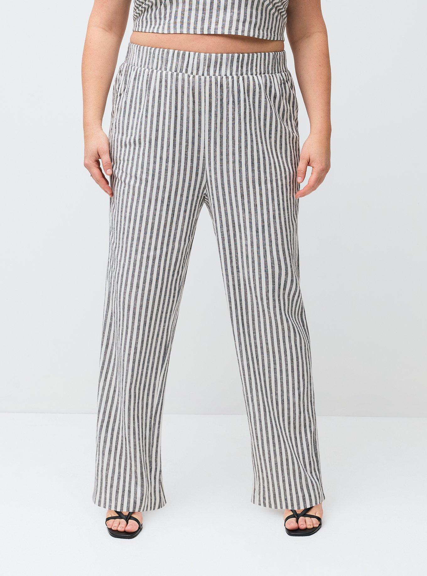 Studio Pull-On Luxe Linen Pant, XANDER STRIPE BLACK, alternate