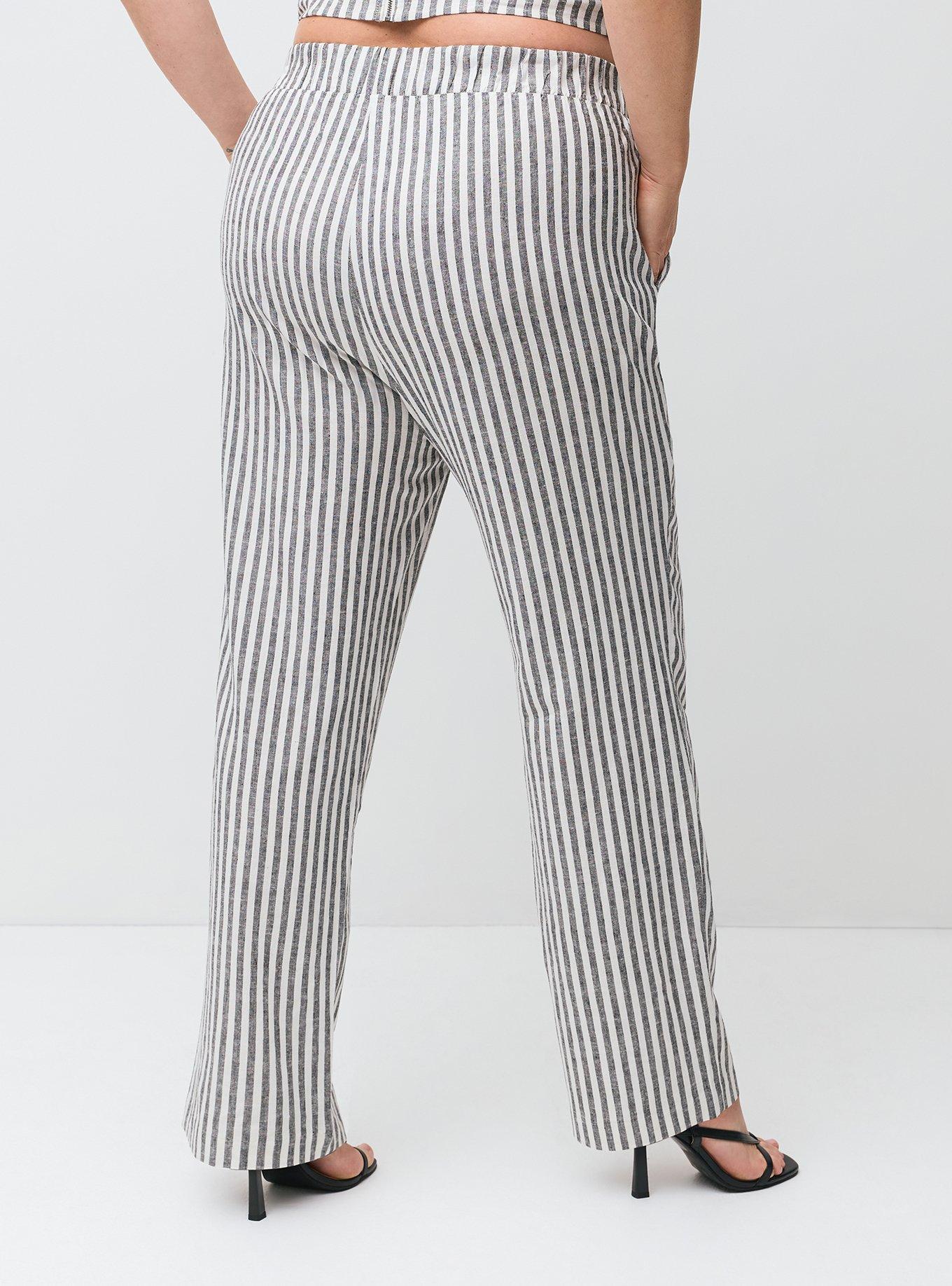 Studio Pull-On Luxe Linen Pant, XANDER STRIPE BLACK, alternate