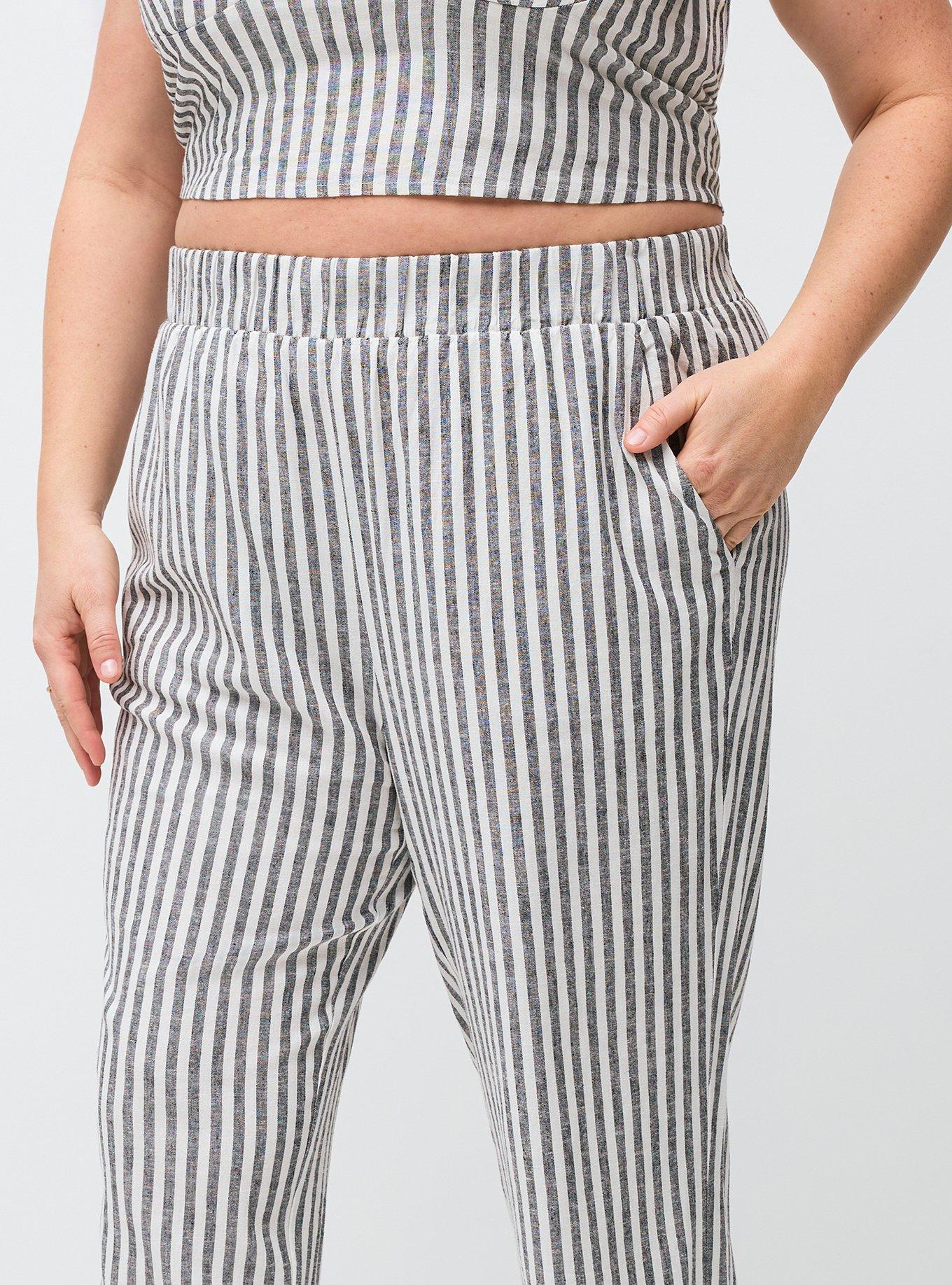 Studio Pull-On Luxe Linen Pant, XANDER STRIPE BLACK, alternate