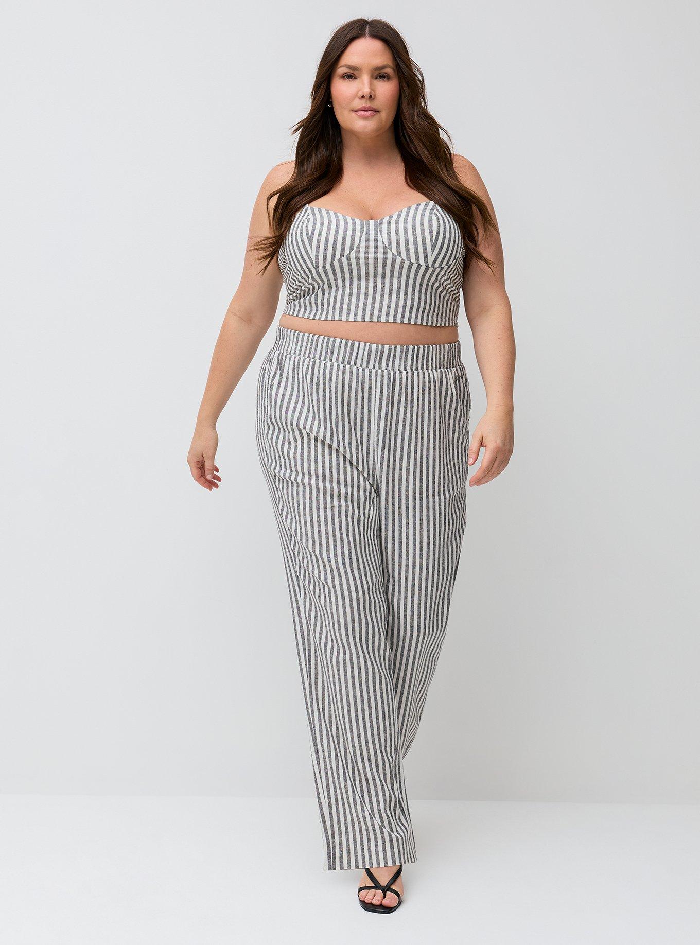 Studio Pull-On Luxe Linen Pant, XANDER STRIPE BLACK, alternate