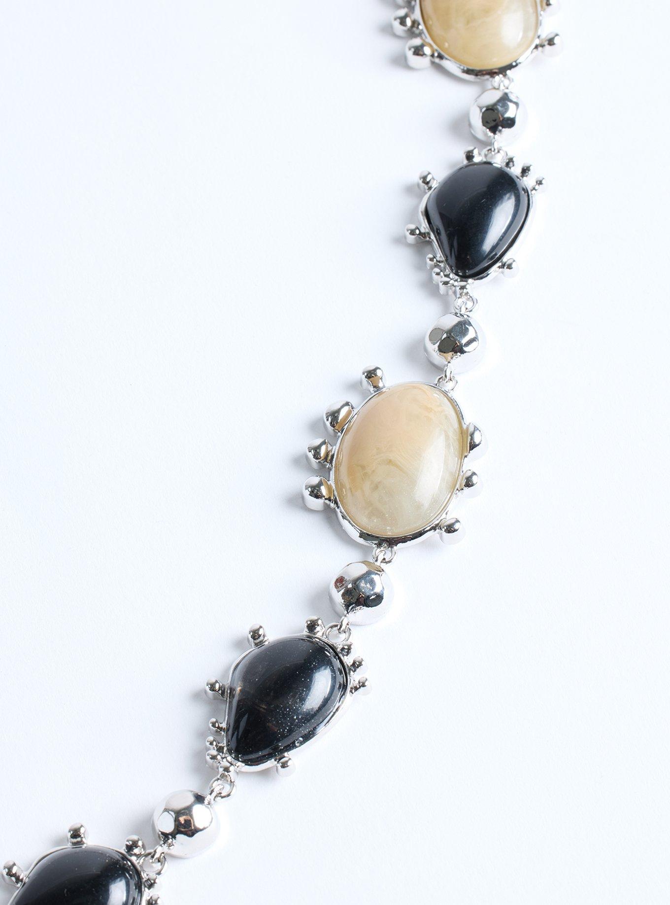 Organic Stone Chain Belt, SILVER, alternate