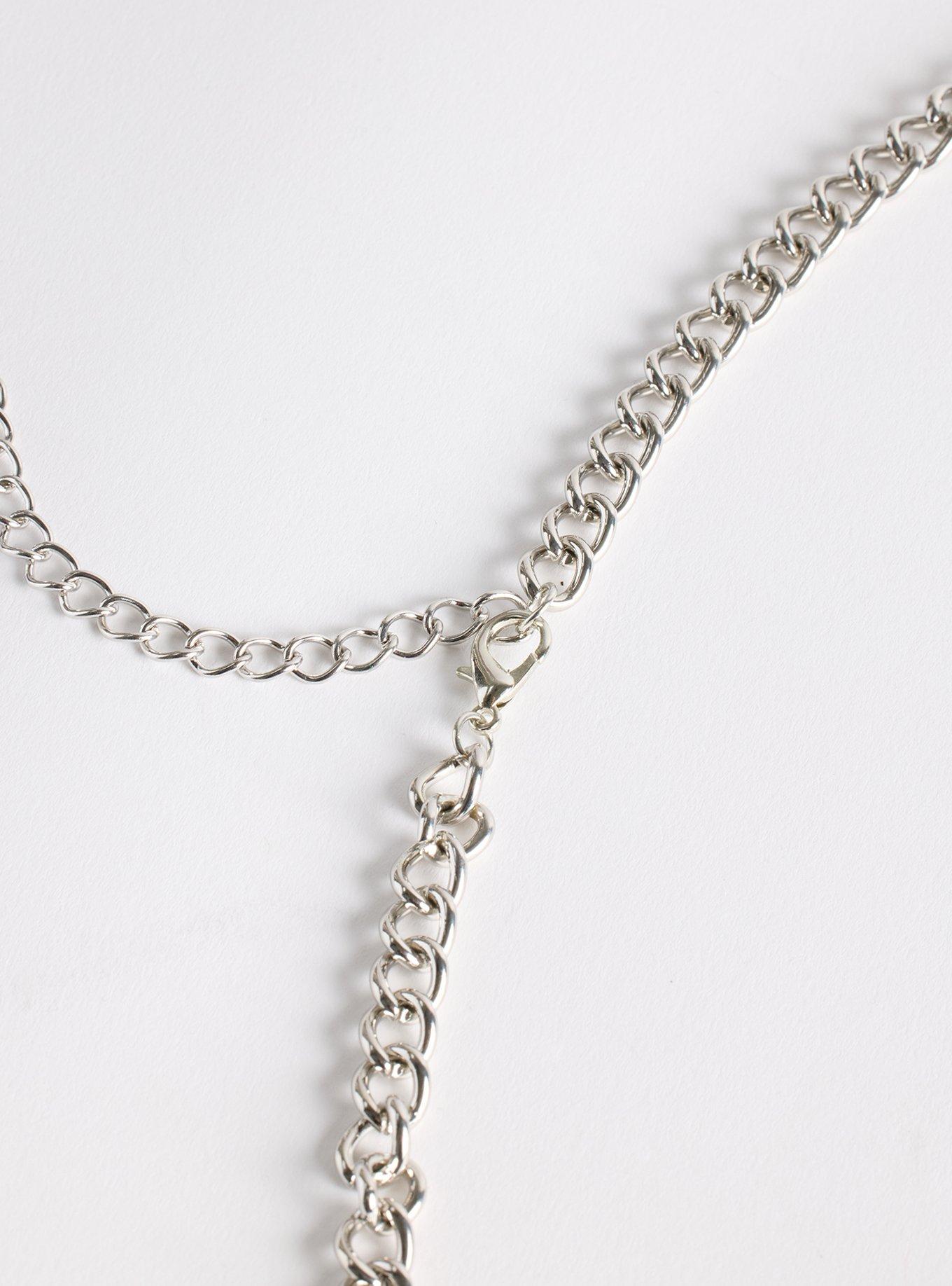 Organic Stone Chain Belt, SILVER, alternate