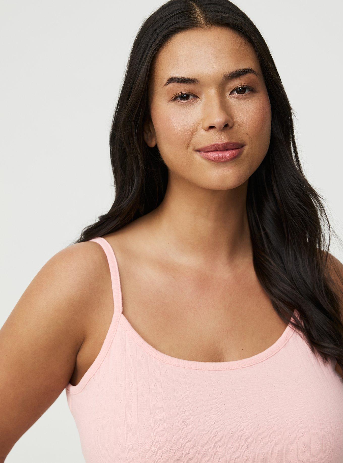 Pointelle Lace Trim Cami, BLOSSOM, alternate