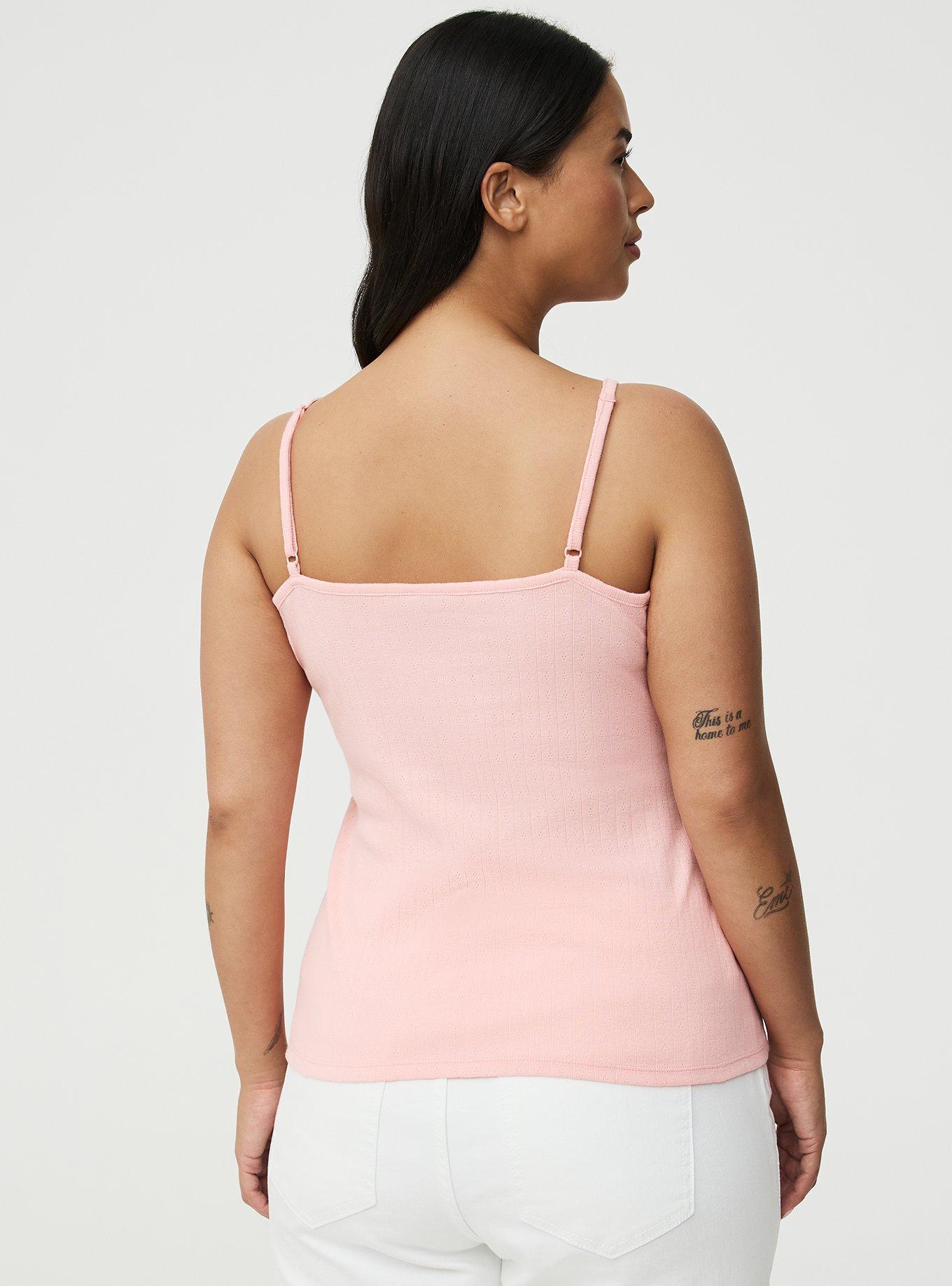 Pointelle Lace Trim Cami, BLOSSOM, alternate