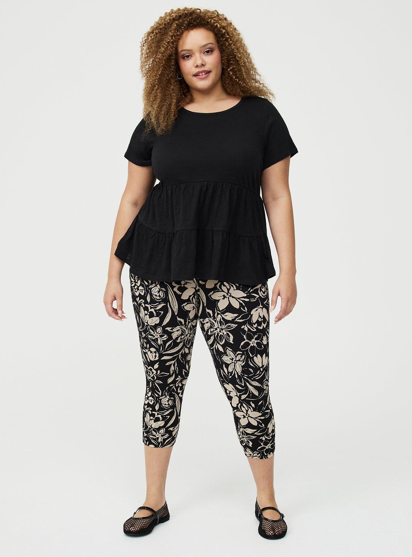 Heritage Slub Tiered Babydoll Top, DEEP BLACK, alternate