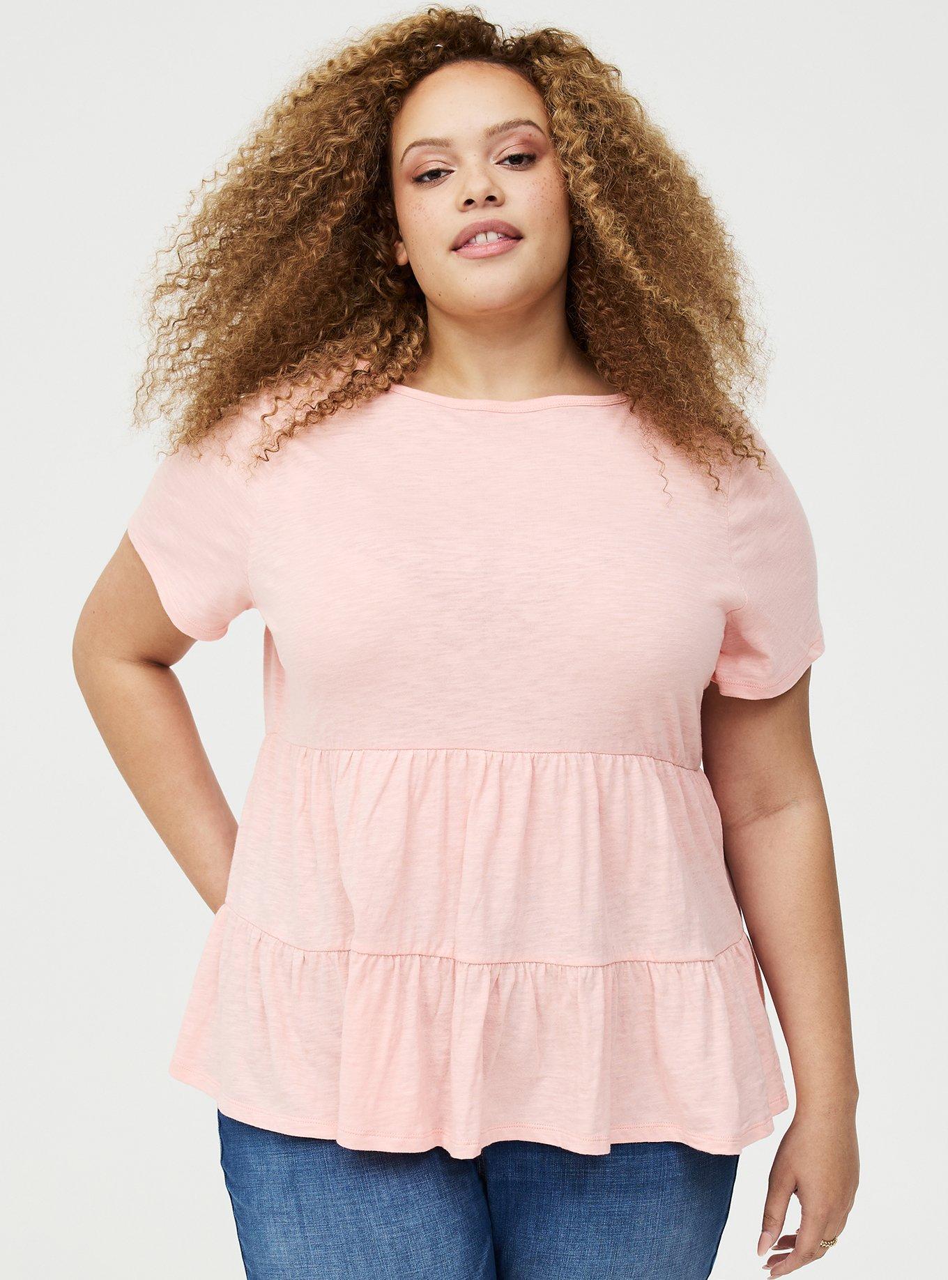 Heritage Slub Tiered Babydoll Top, BLOSSOM, hi-res