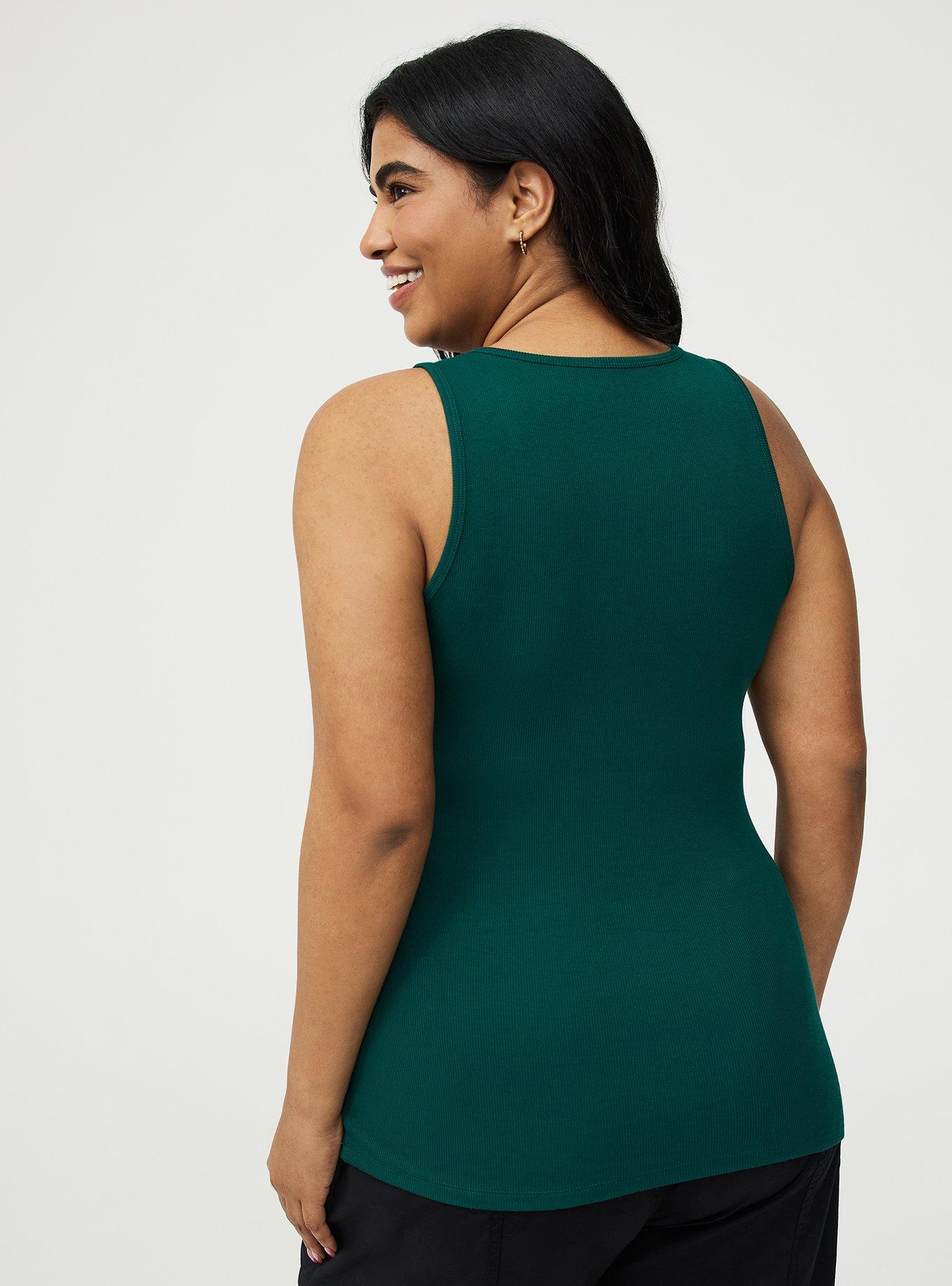 Cotton Modal Rib Notch Scoop Tank, BOTANICAL GARDEN, alternate