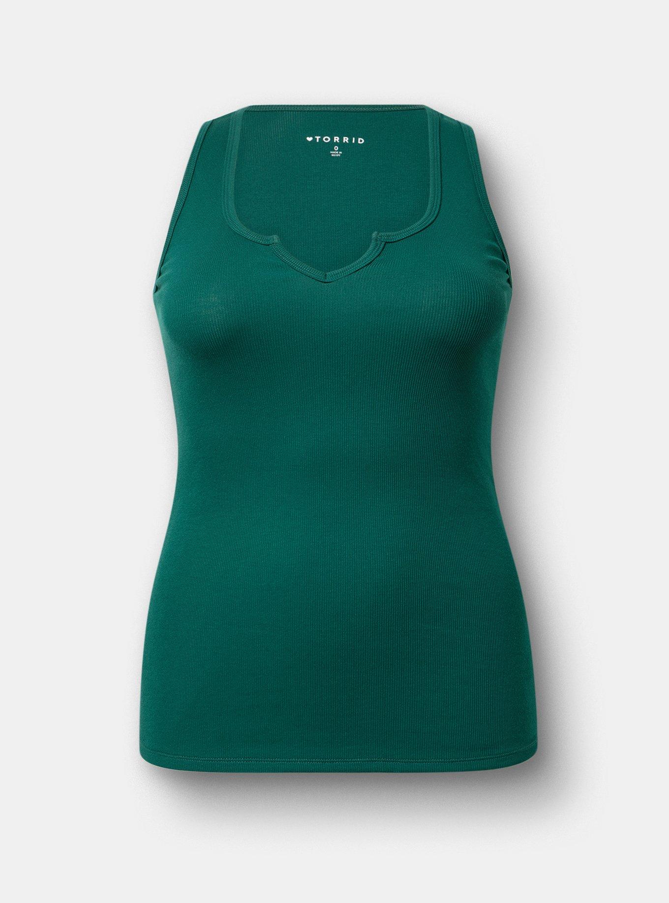 Cotton Modal Rib Notch Scoop Tank, BOTANICAL GARDEN, hi-res