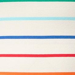 Cotton Modal Rib Notch Scoop Tank, LOVE STRIPE IVORY, swatch