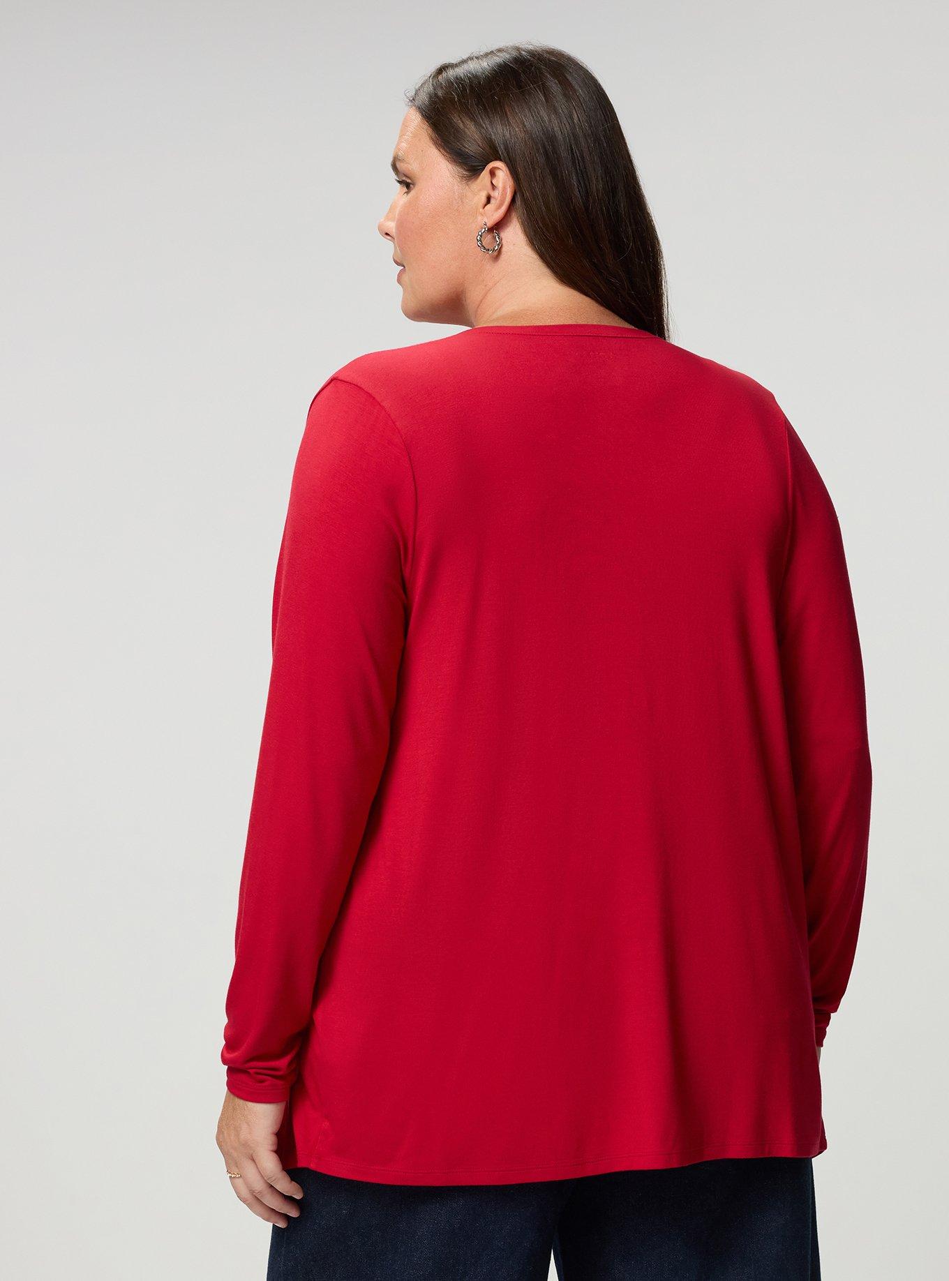 Super Soft Drape Front Cardigan, JESTER RED, alternate