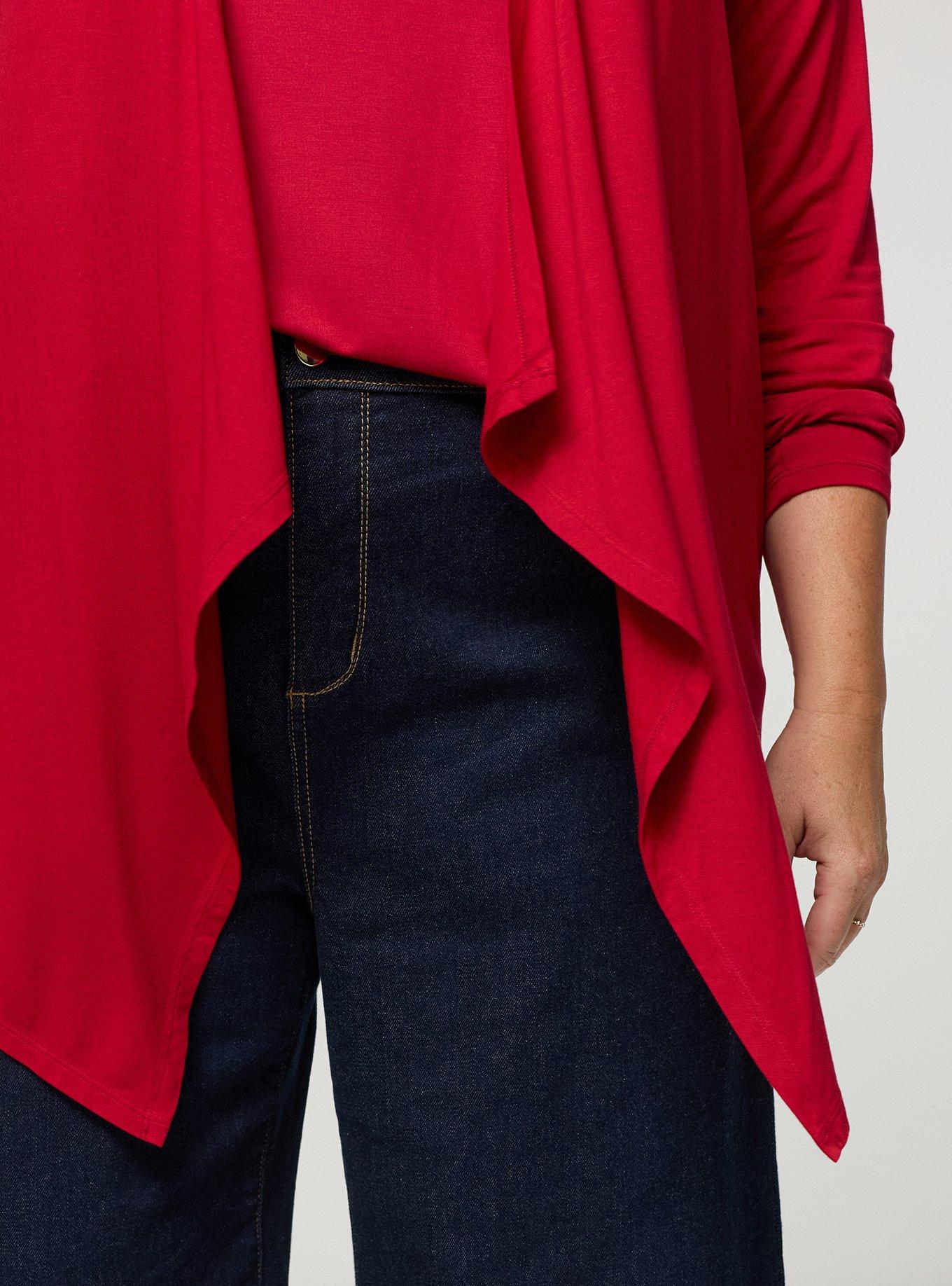 Super Soft Drape Front Cardigan, JESTER RED, alternate