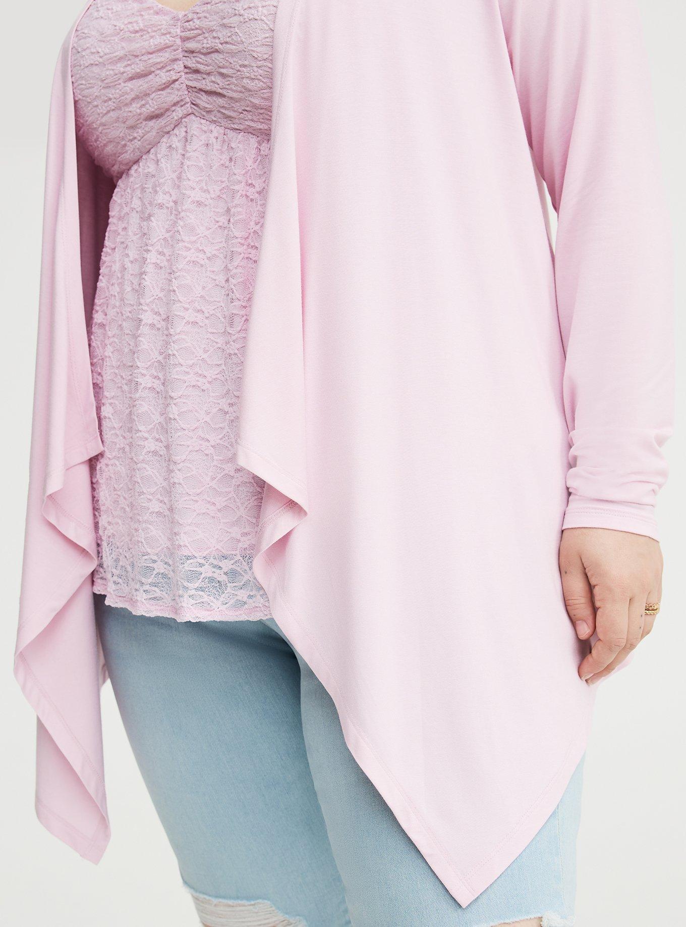 Super Soft Drape Front Cardigan, LILAC SNOW, alternate