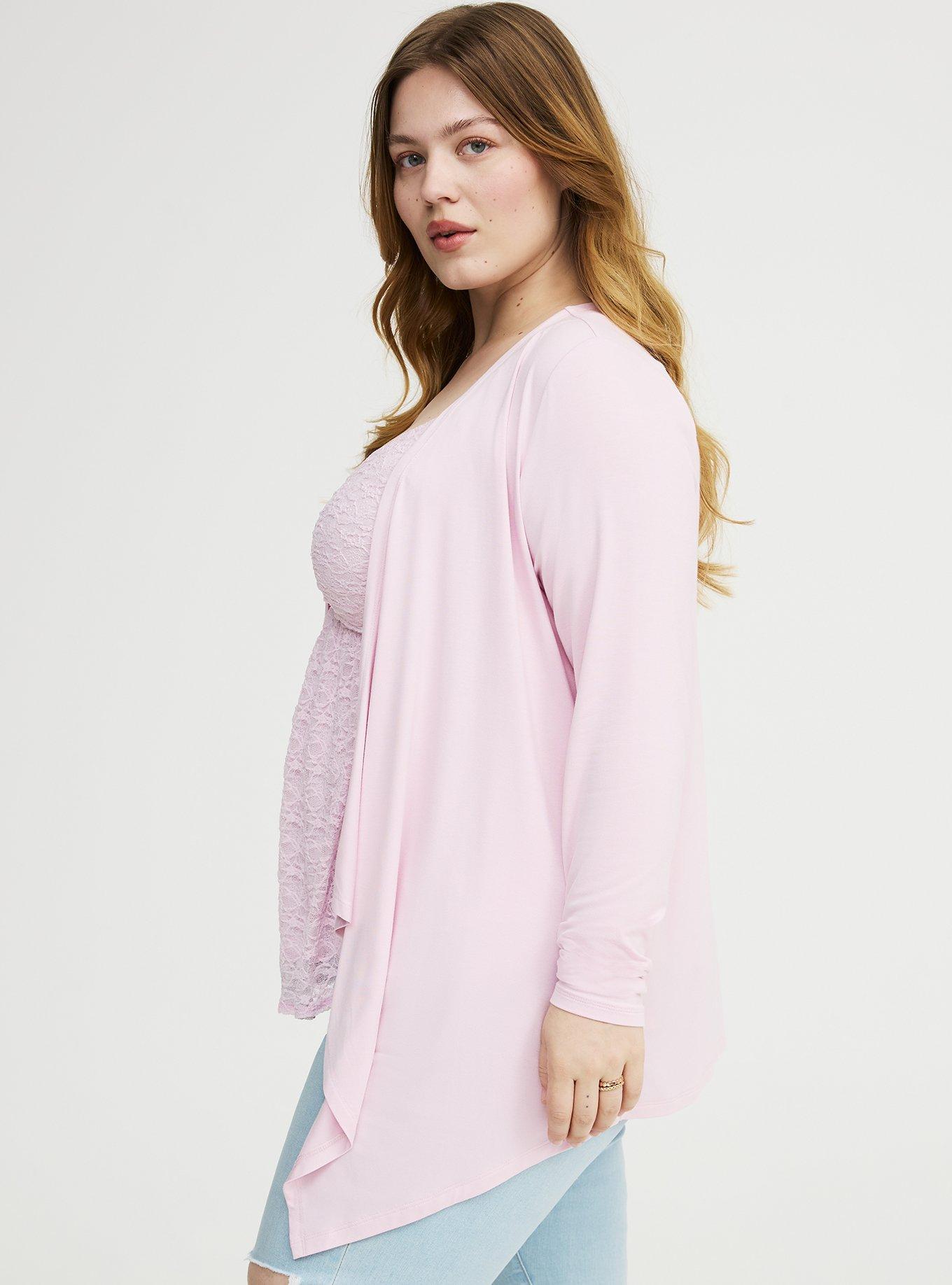 Super Soft Drape Front Cardigan, LILAC SNOW, alternate