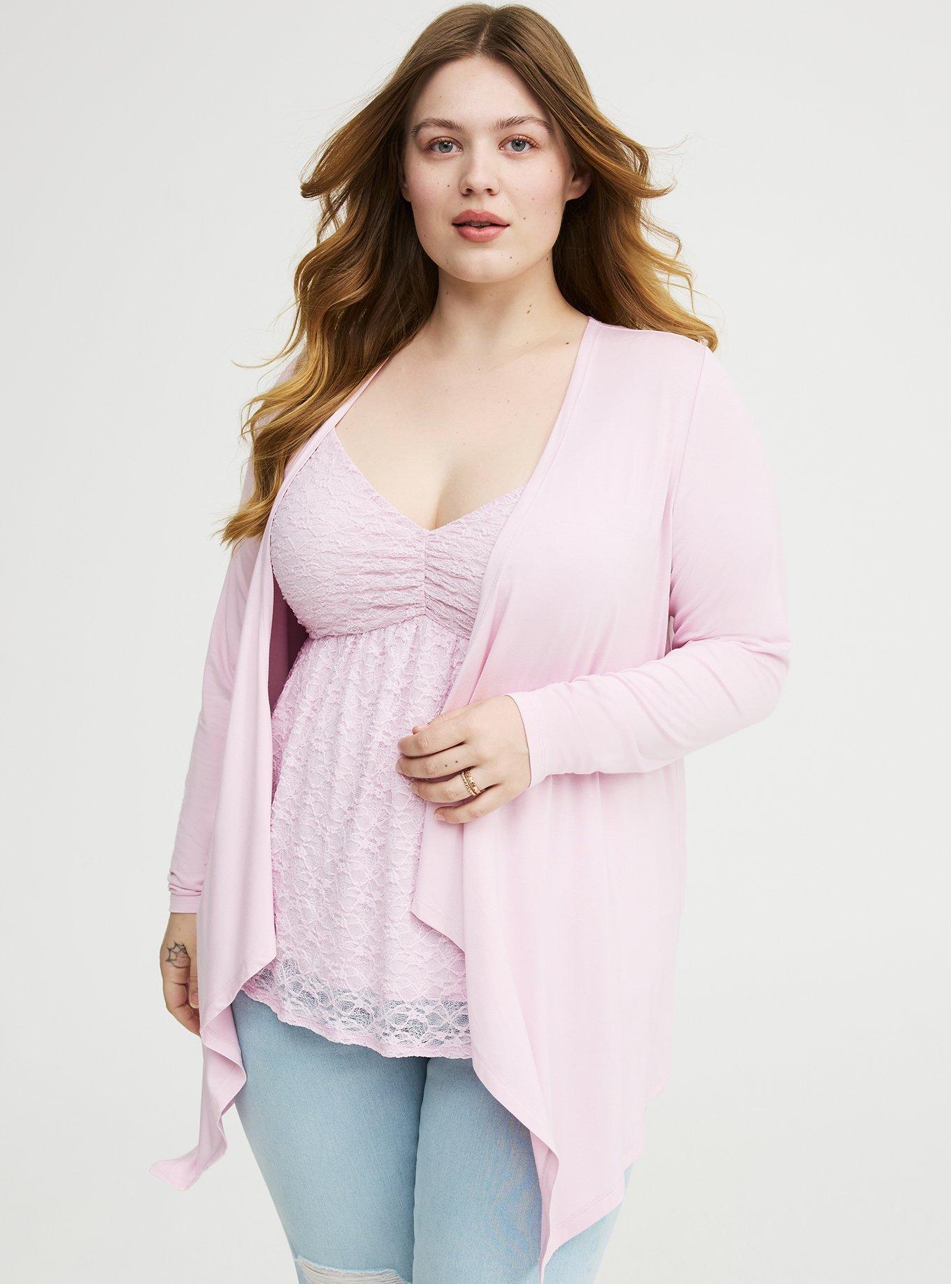 Super Soft Drape Front Cardigan, LILAC SNOW, hi-res