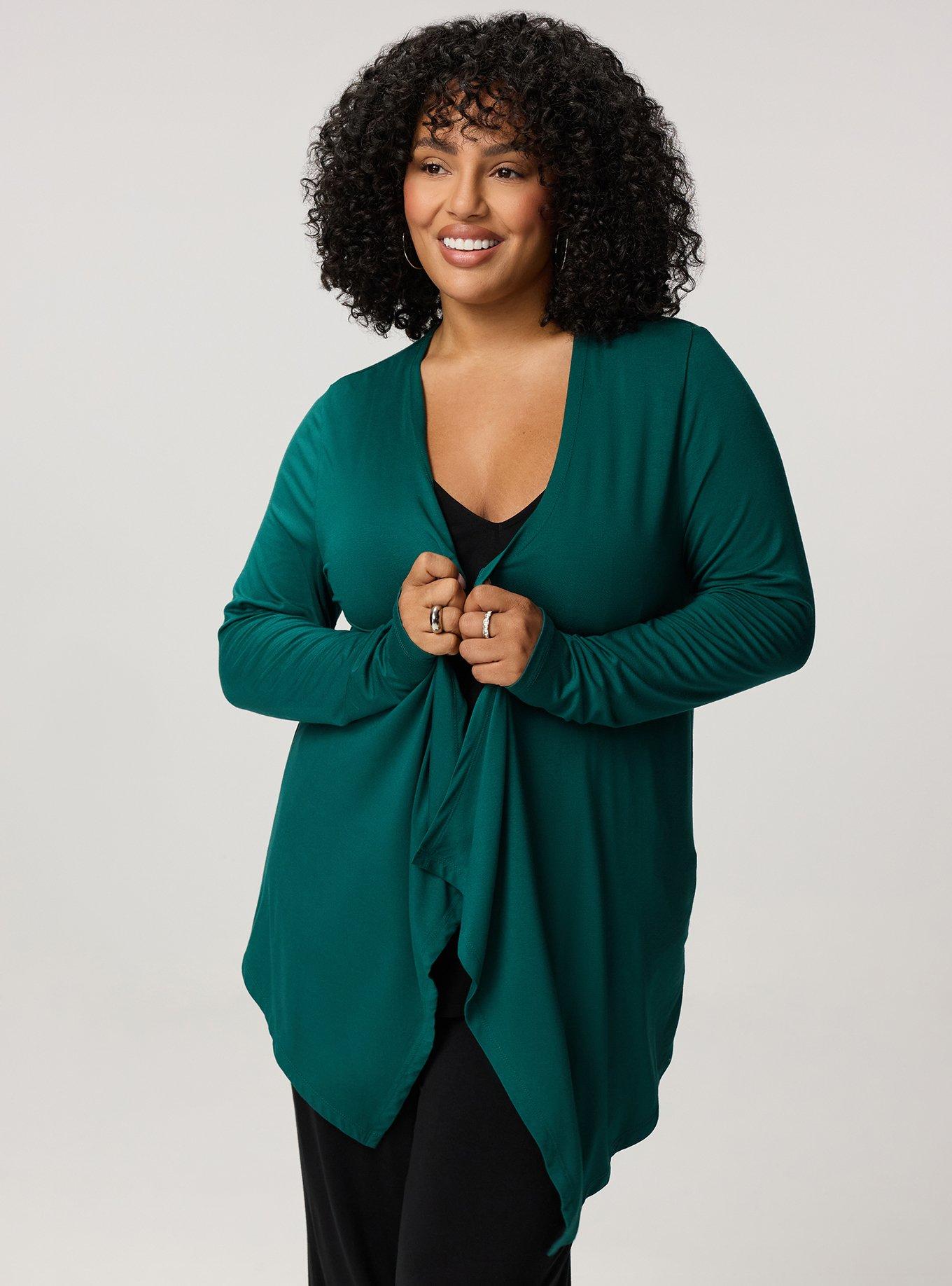 Super Soft Drape Front Cardigan, BOTANICAL GARDEN, alternate