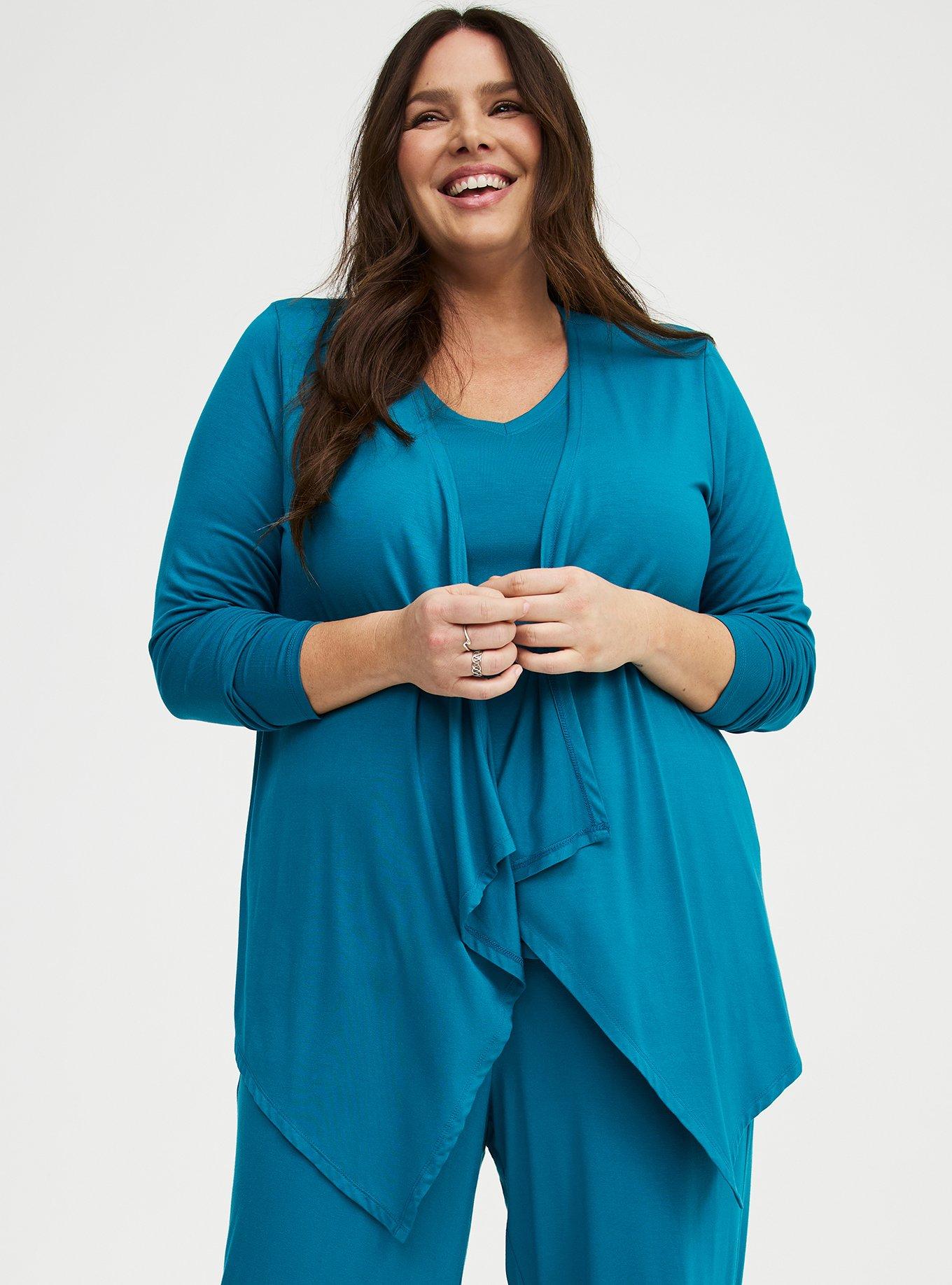 Super Soft Drape Front Cardigan, OCEAN DEPTHS, alternate