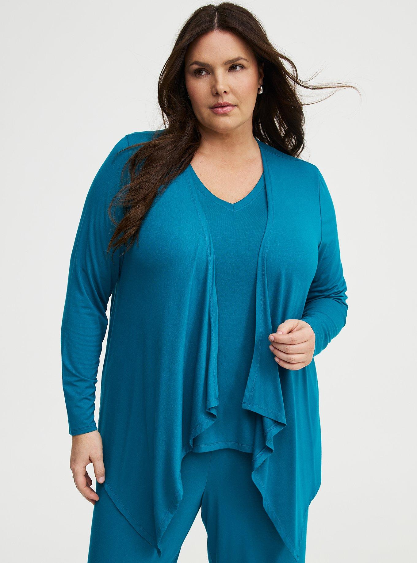 Super Soft Drape Front Cardigan, OCEAN DEPTHS, hi-res