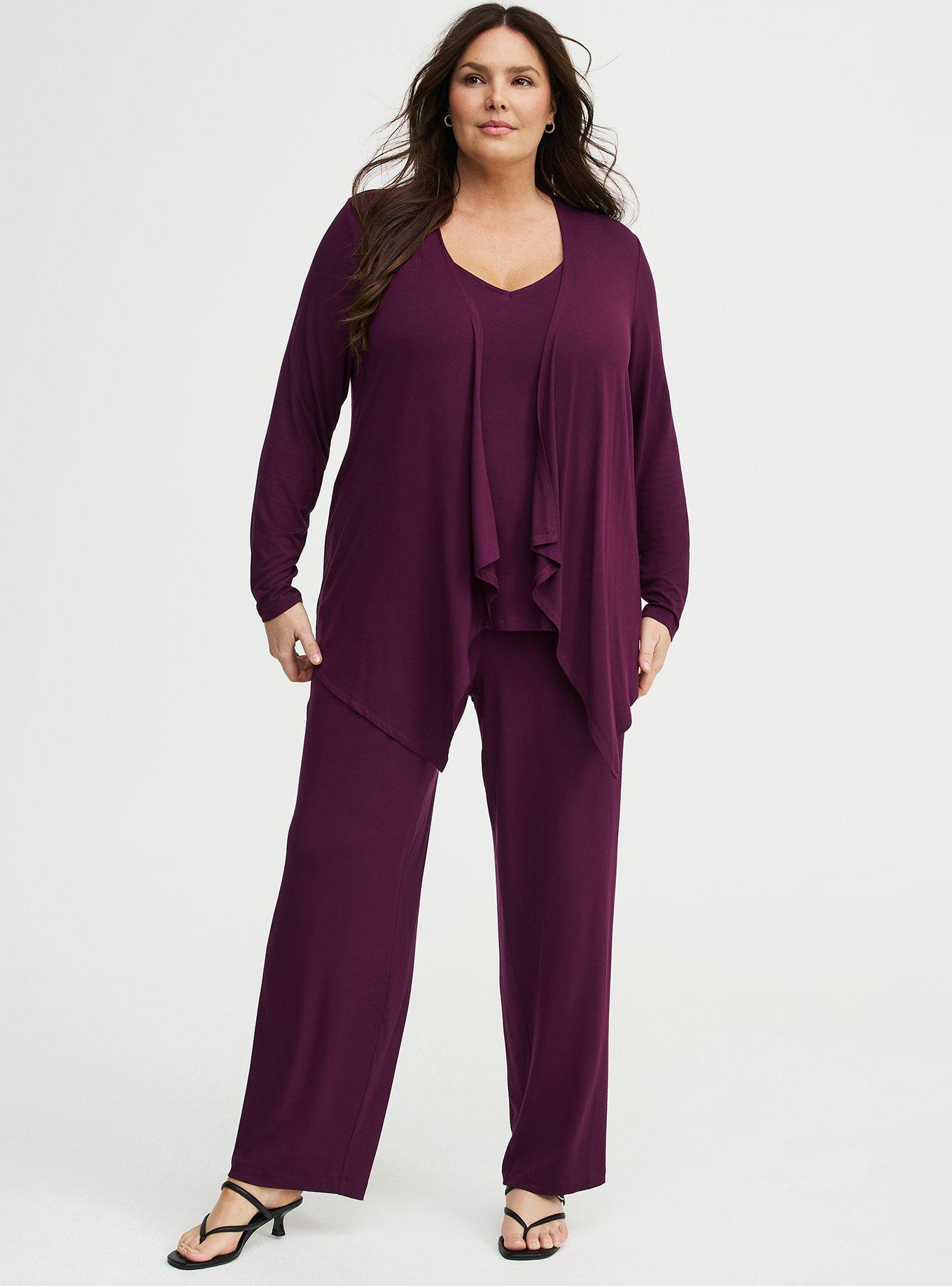 Super Soft Drape Front Cardigan, POTENT PURPLE, alternate