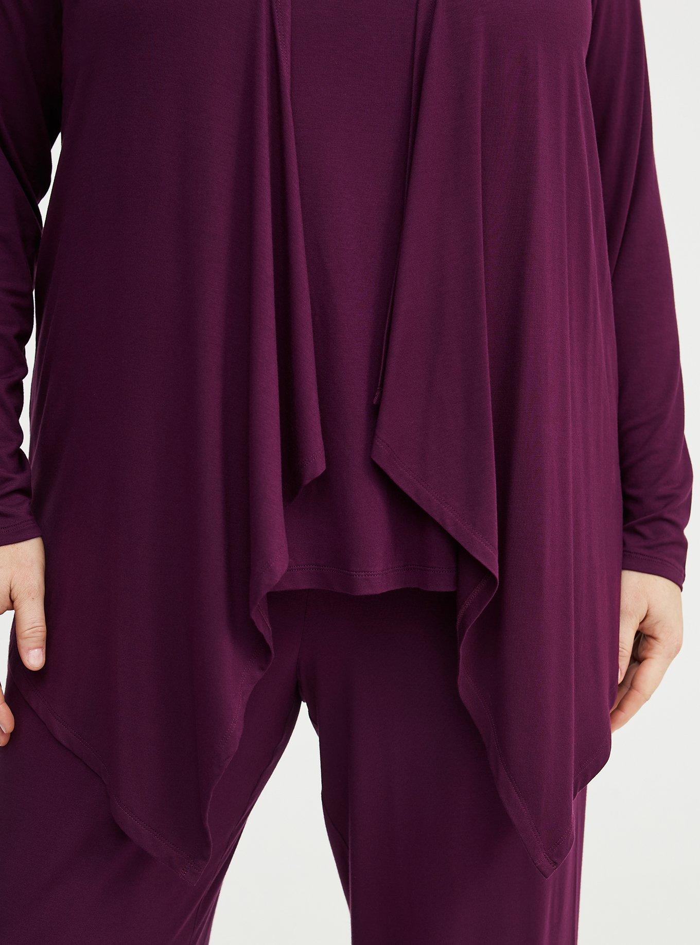 Super Soft Drape Front Cardigan, POTENT PURPLE, alternate
