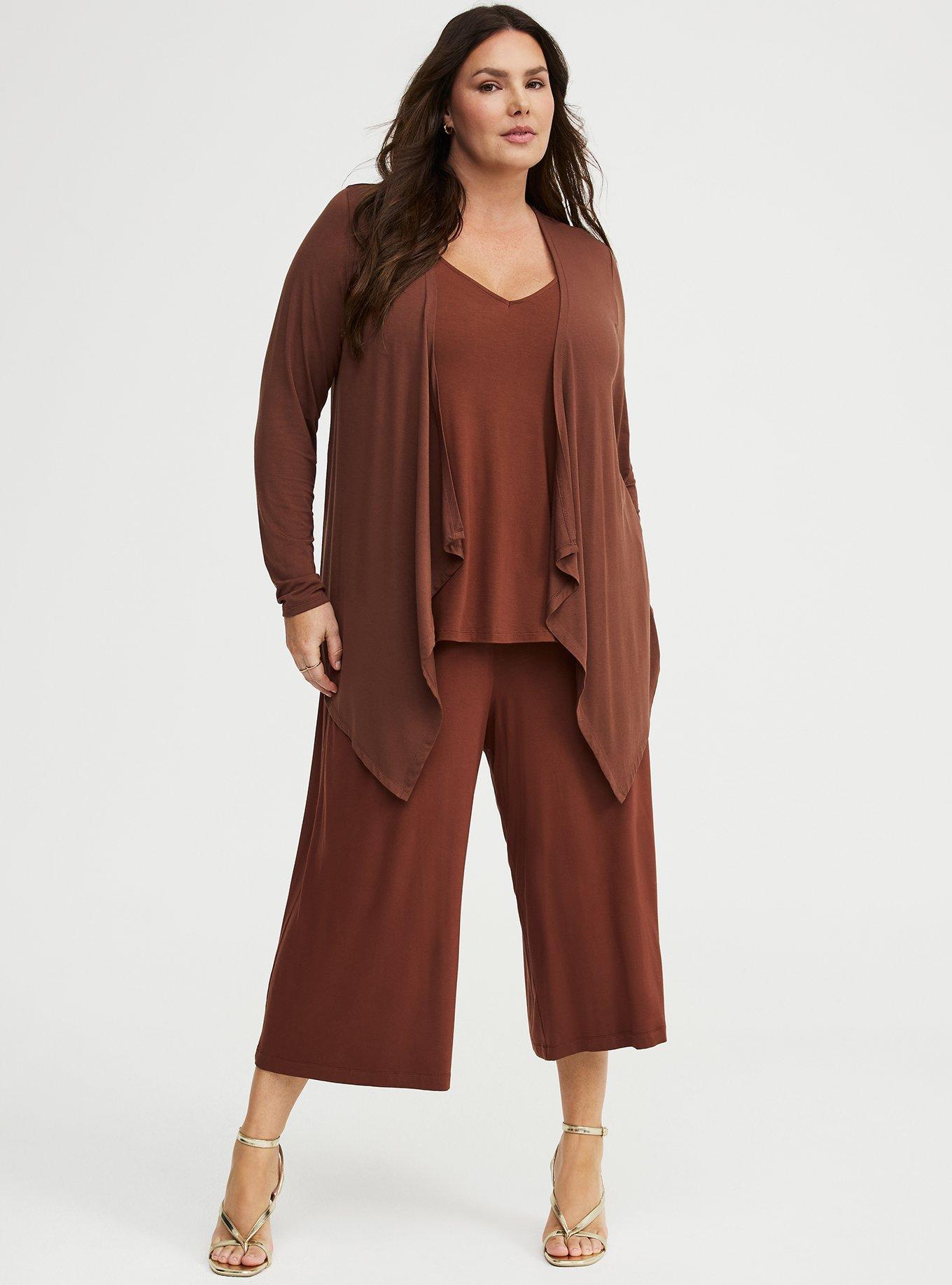Super Soft Drape Front Cardigan, CAPPUCCINO, alternate