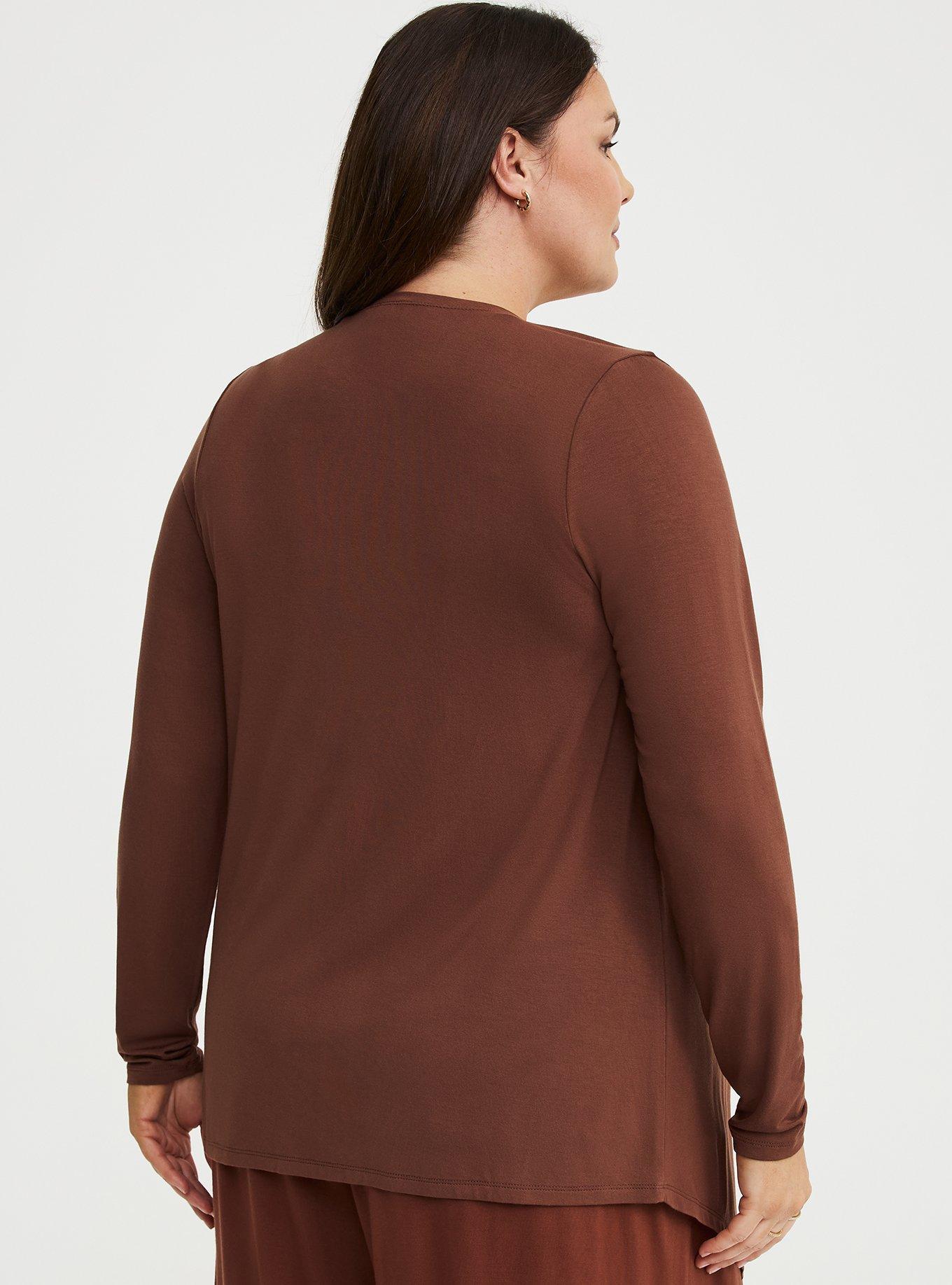 Super Soft Drape Front Cardigan, CAPPUCCINO, alternate